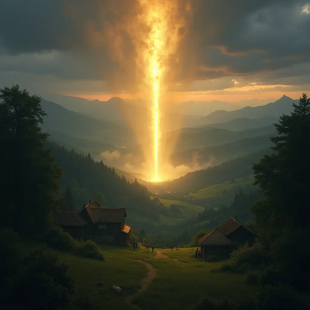 Majestic-Fantasy-Scene-of-Glowing-Light-Column-Over-Ancient-Woods-Near-Risetto-Village
