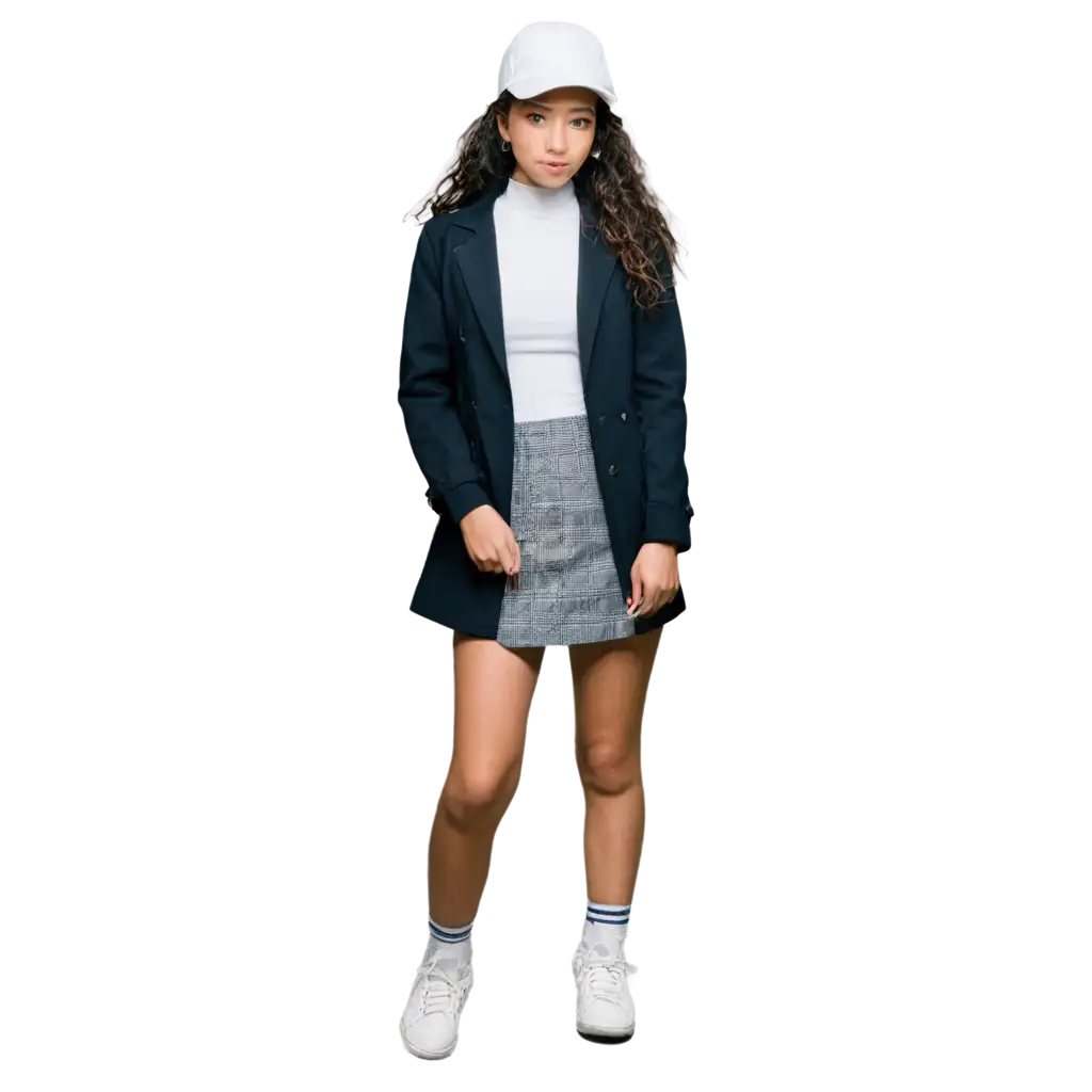 HighQuality-PNG-Image-of-Oriental-Girl-in-Street-Style-with-Sneakers-and-Peaked-Cap