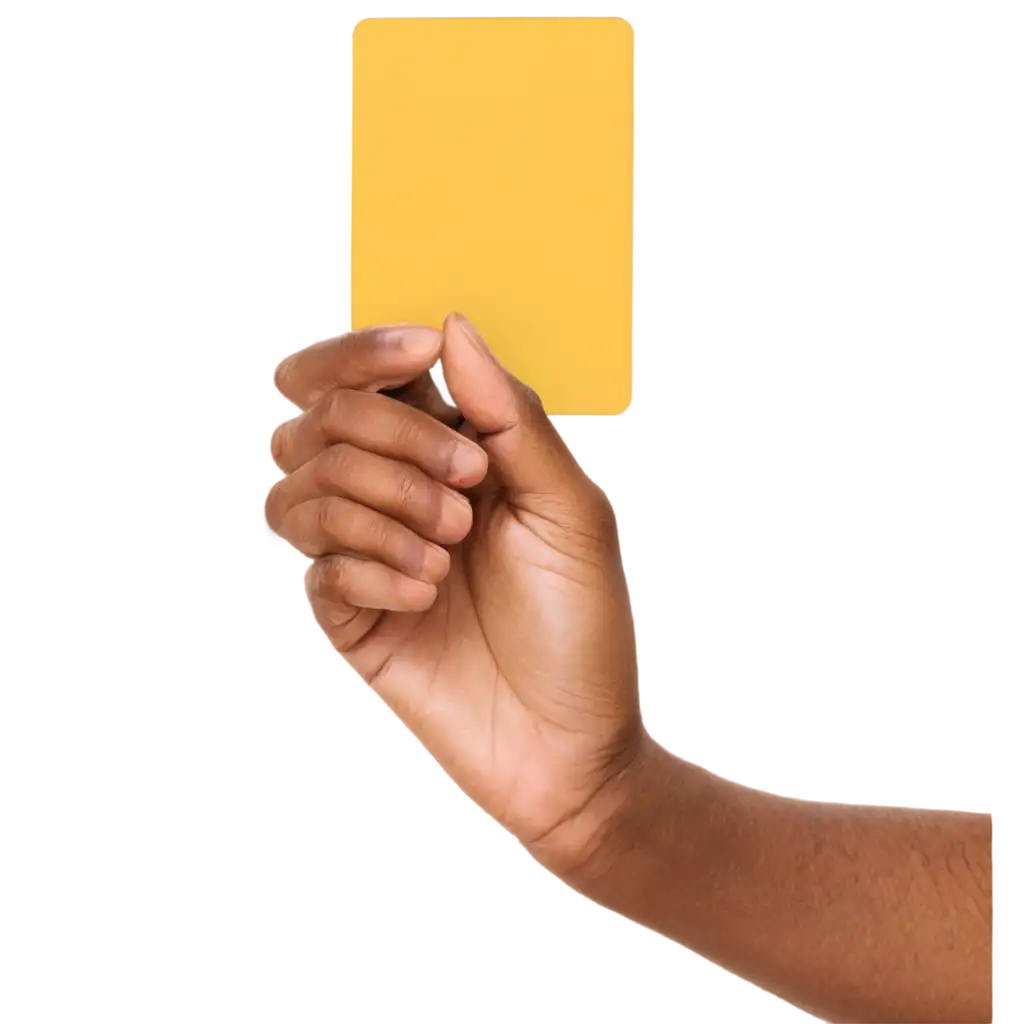 a hand that holds a yellow card