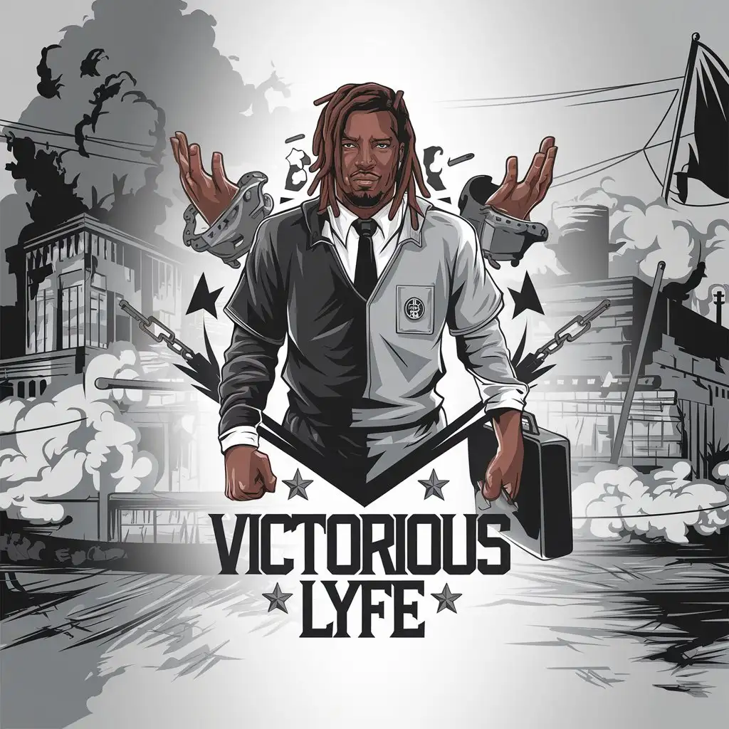 LOGO Design for Victorious Lyfe Black Men Empowerment with Chains and Suits