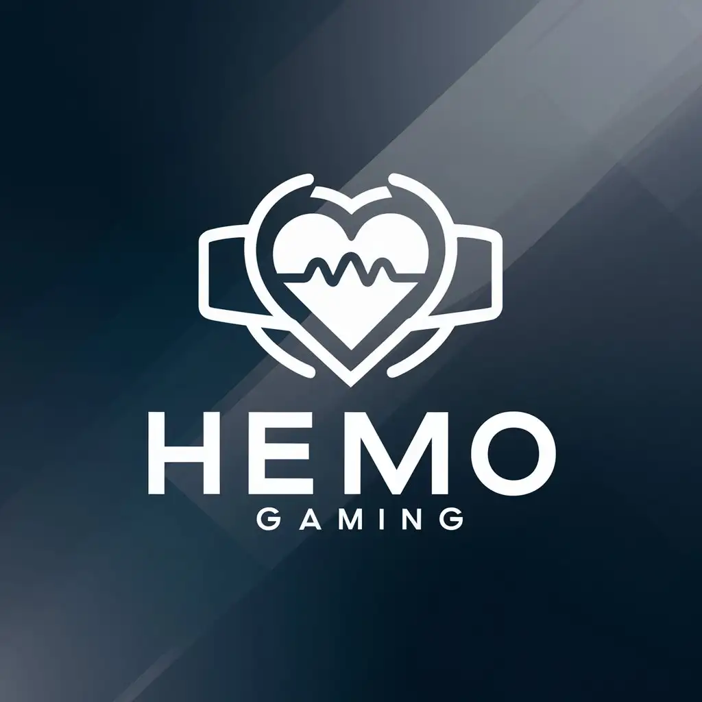 a logo design,with the text "Hemo Gaming", main symbol:wristband, heart,,Moderate,be used in Medical Dental industry,clear background