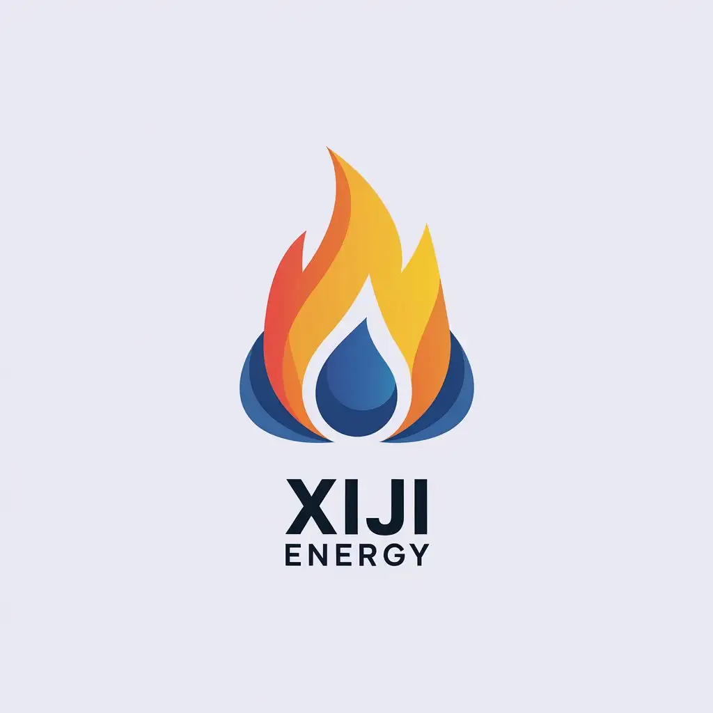 LOGO Design for XIJI Energy Minimalistic Vector Gas Symbol with Clear Background