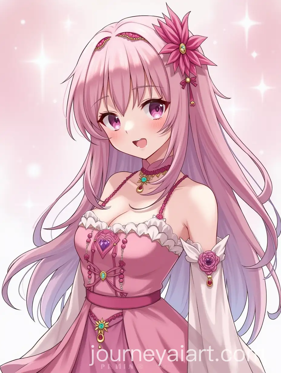 Pink-Quartz-Character-from-Manga-Country-of-Gems-in-a-Mystical-Setting