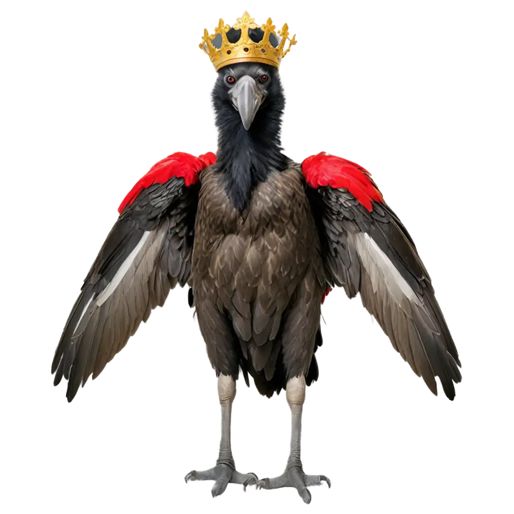 Unique-PNG-Image-of-a-Vulture-in-Flamengo-Uniform-with-a-Golden-Crown