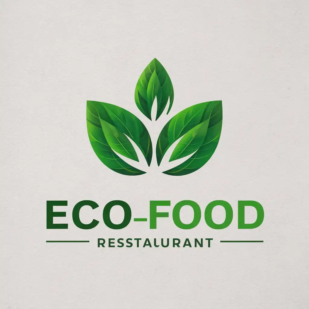 a vector logo design,with the text "eco_food", main symbol:Green leaves,Moderate,be used in Restaurant industry,clear background