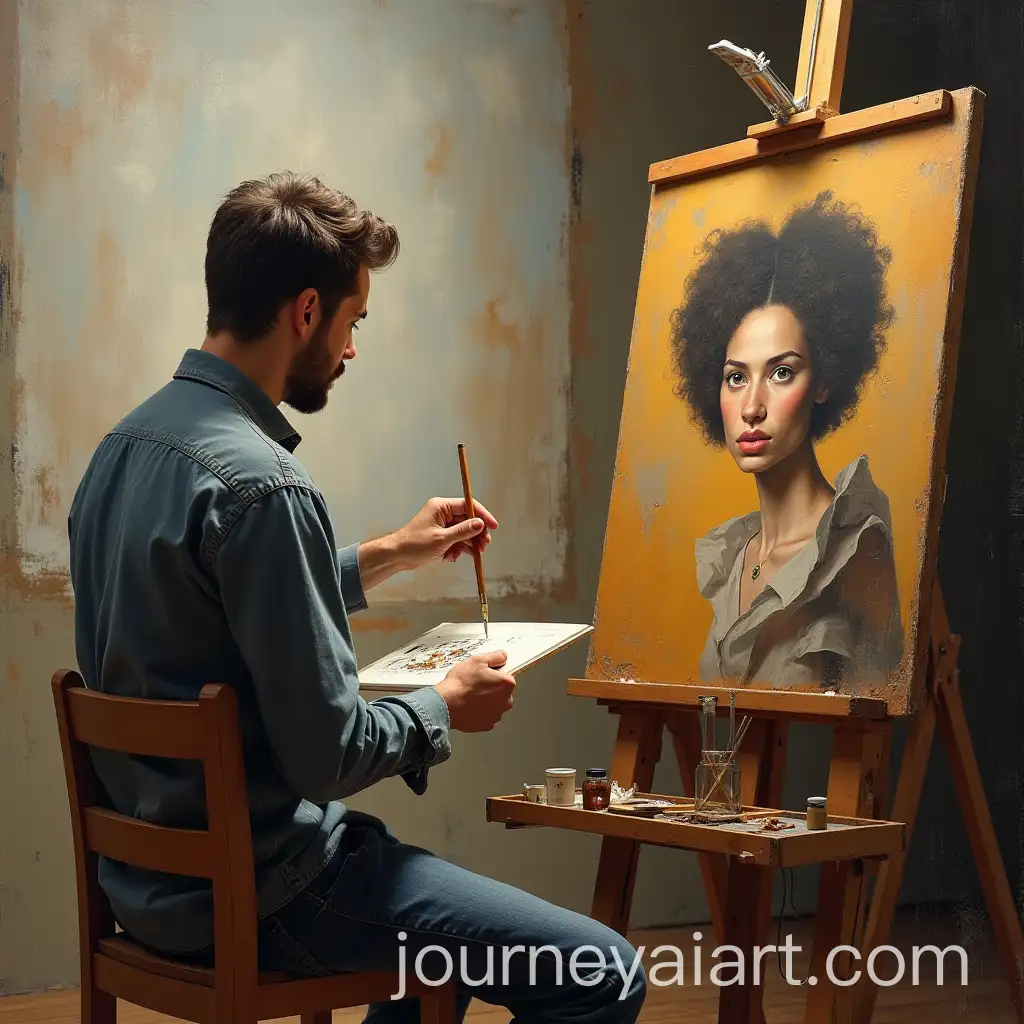 Modern-Age-Painter-Creating-Art-in-Studio