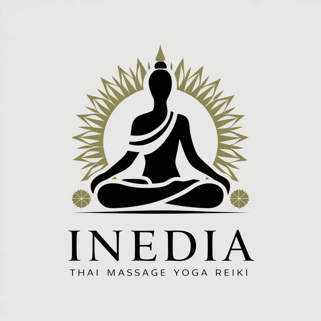 LOGO-Design-for-INEDIA-Thai-Massage-Yoga-Reiki-Symbol-in-Vector-Style