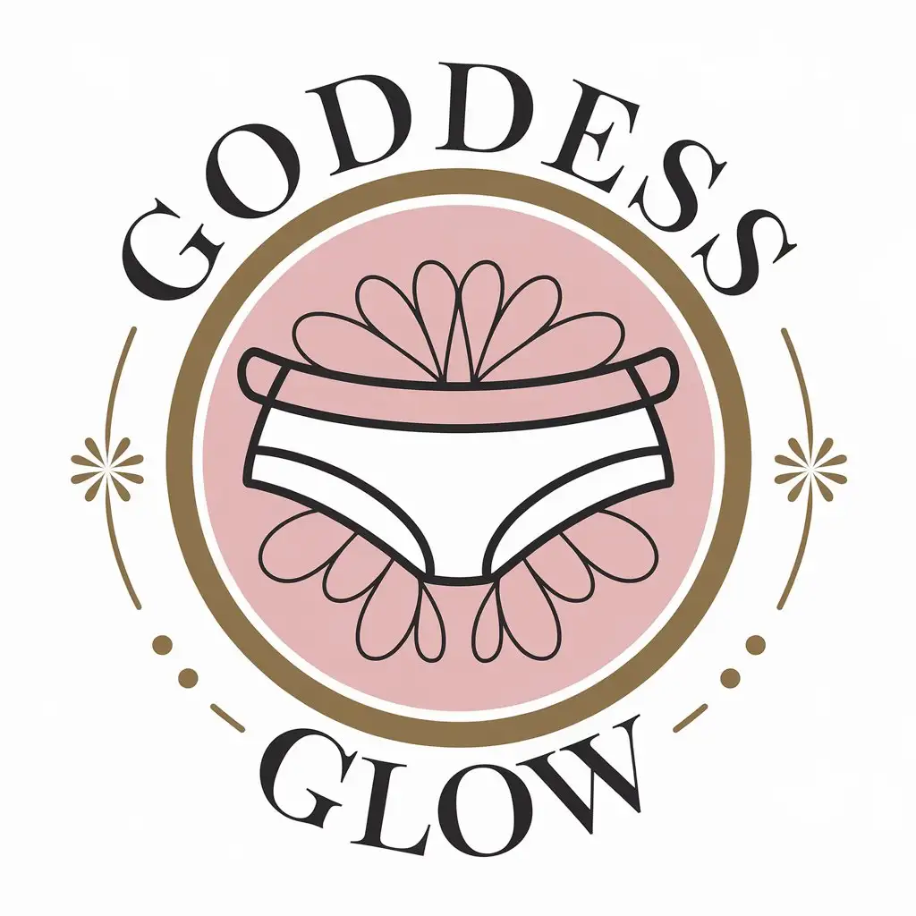 LOGO-Design-for-Goddess-Glow-Vector-Logo-Featuring-Underwear-for-Beauty-Spa-Industry