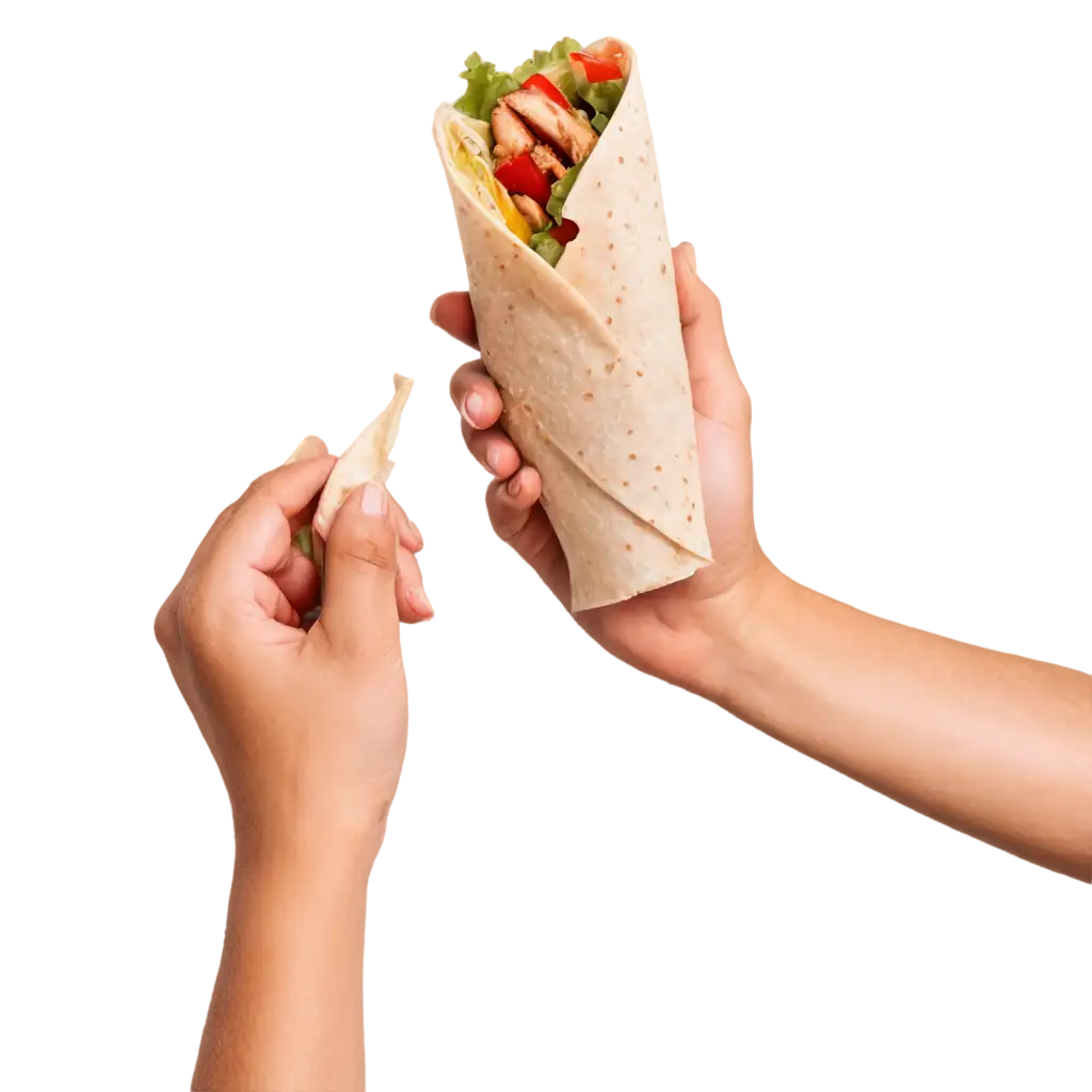 HighQuality-PNG-of-a-Close-Up-Hand-Holding-Fresh-Chicken-Wrap-for-Culinary-and-Marketing-Use