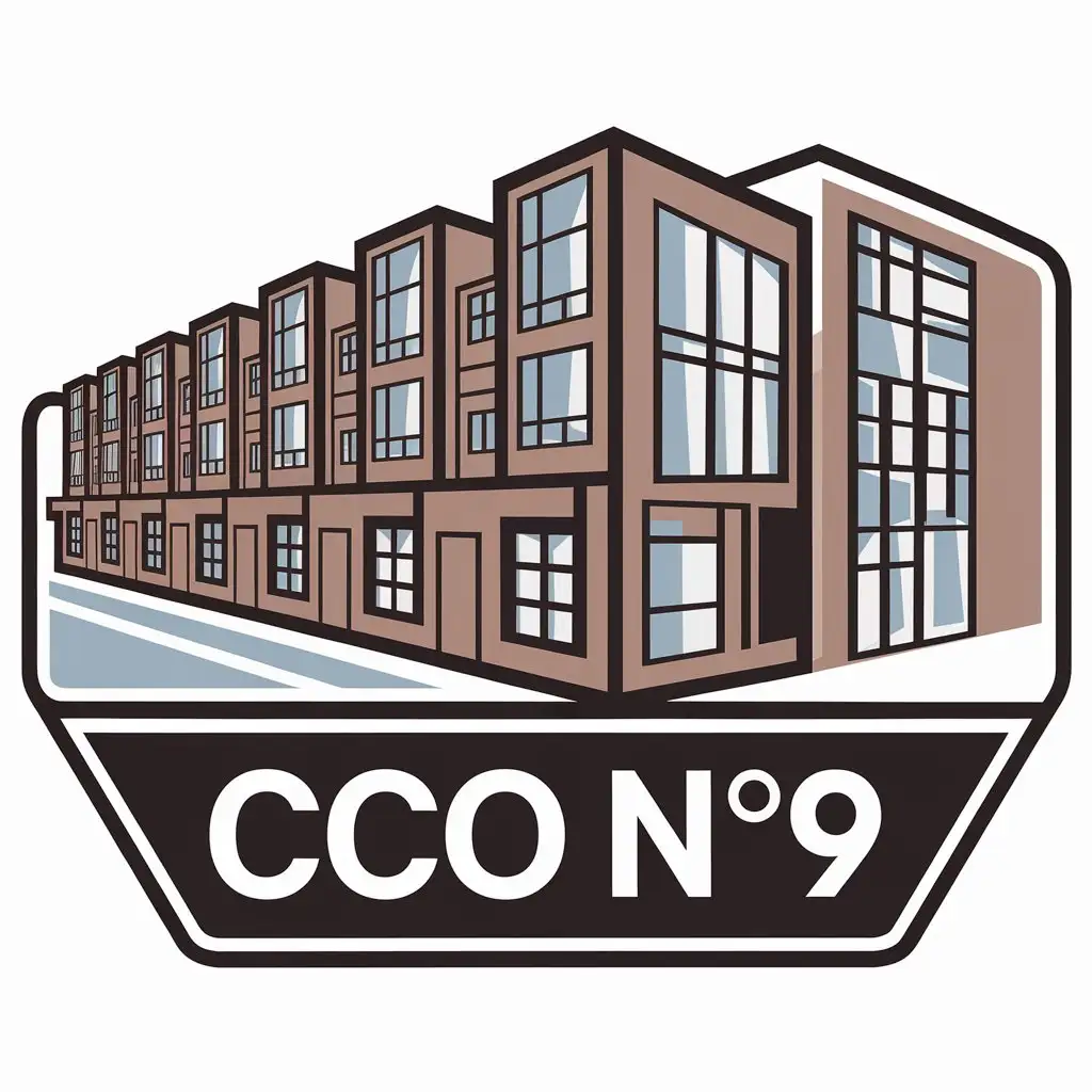 a vector logo design,with the text "CCO Nº9", main symbol:Dormitory,Moderate,be used in Home Family industry,clear background