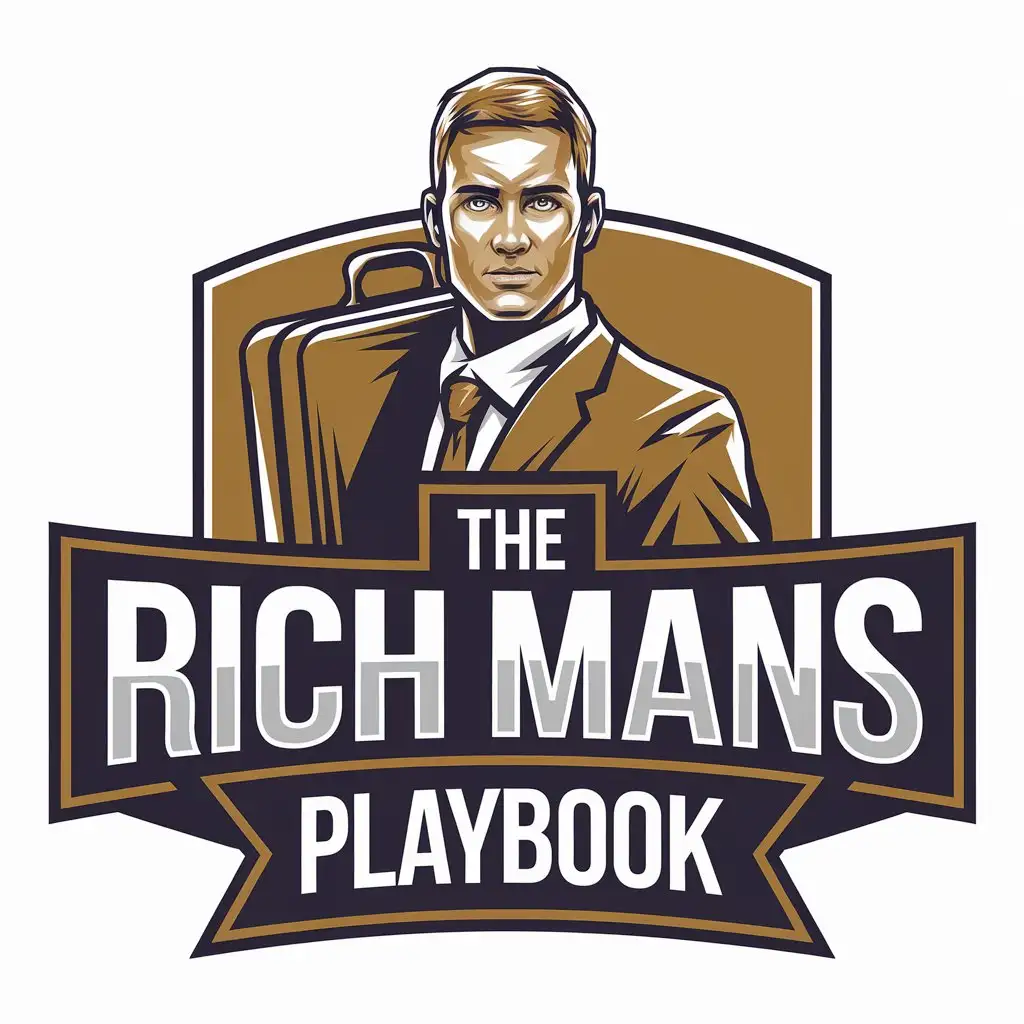 LOGO Design for The Rich Mans Playbook Young Rich Man Symbol with Finance Industry Focus