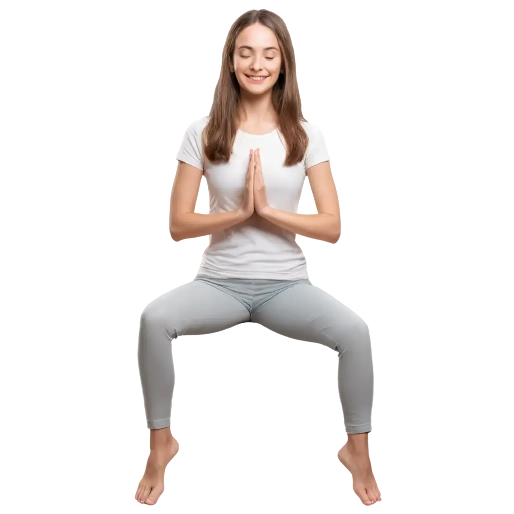 Smiling-Girl-in-Yoga-Pose-PNG-Relaxation-and-Positivity-in-Photorealism