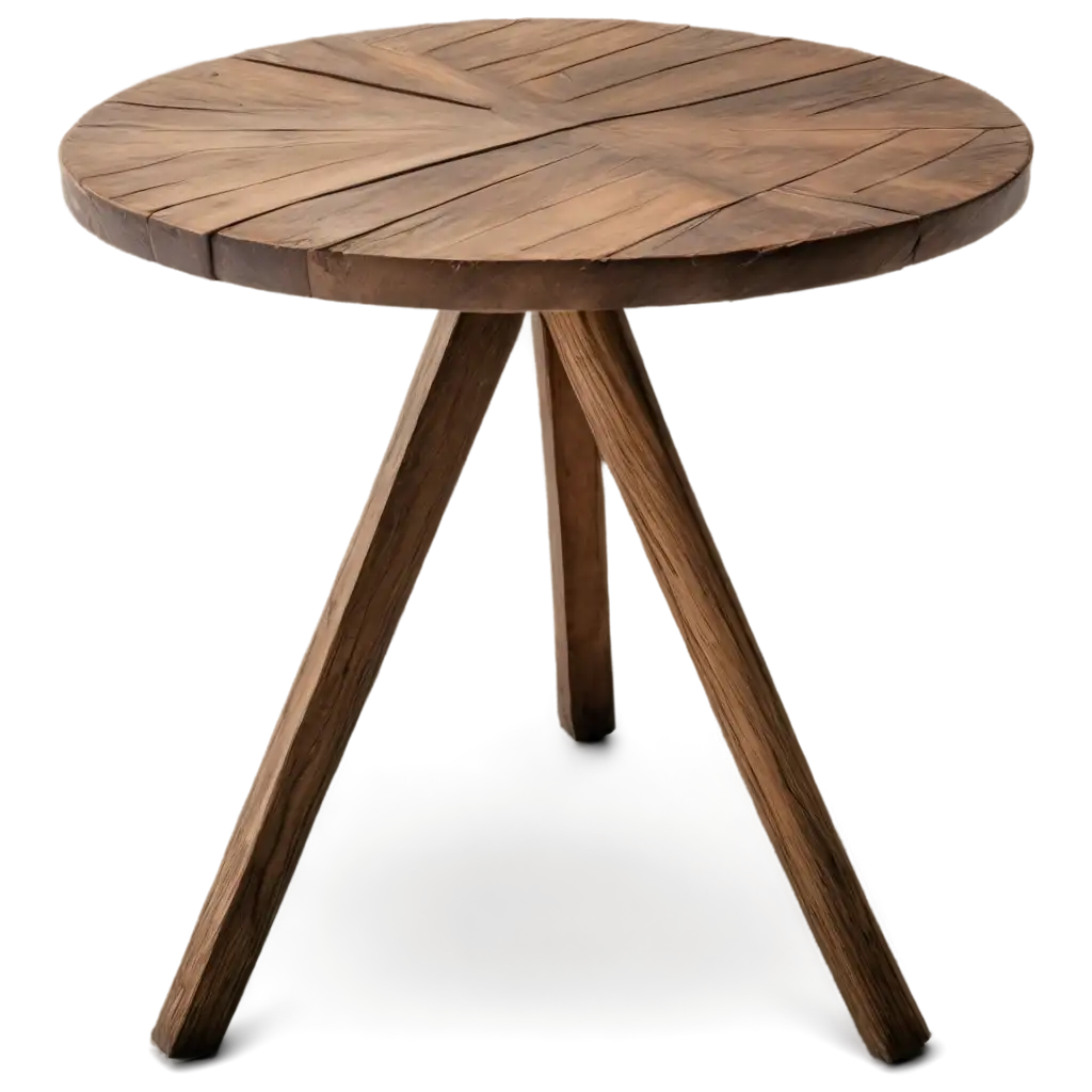 HighQuality-Round-Wooden-Table-PNG-Image-in-Rustic-Outdoor-Setting-with-Natural-Lighting