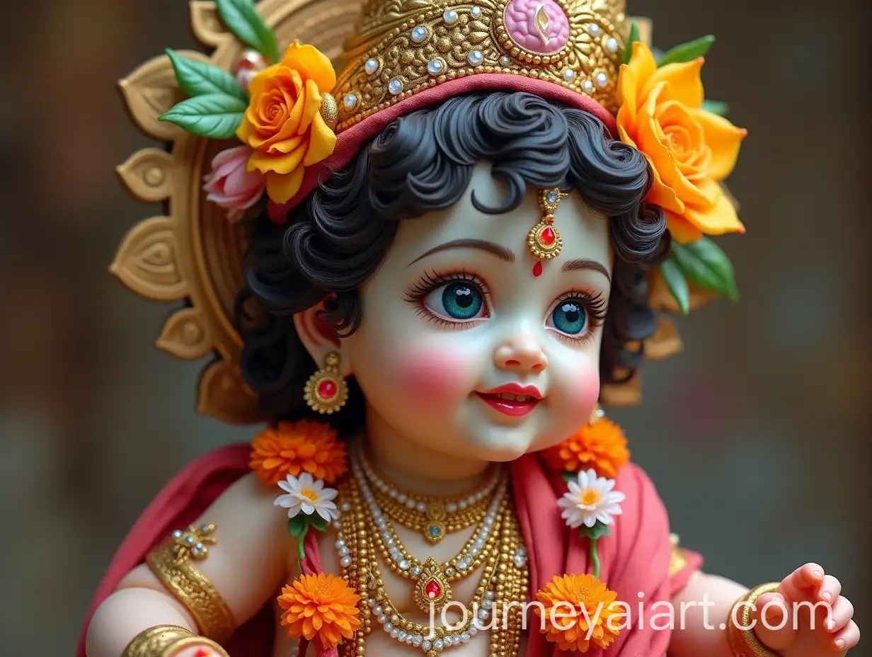 Baby-Lord-Krishna-Playing-Flute-in-Peaceful-Setting