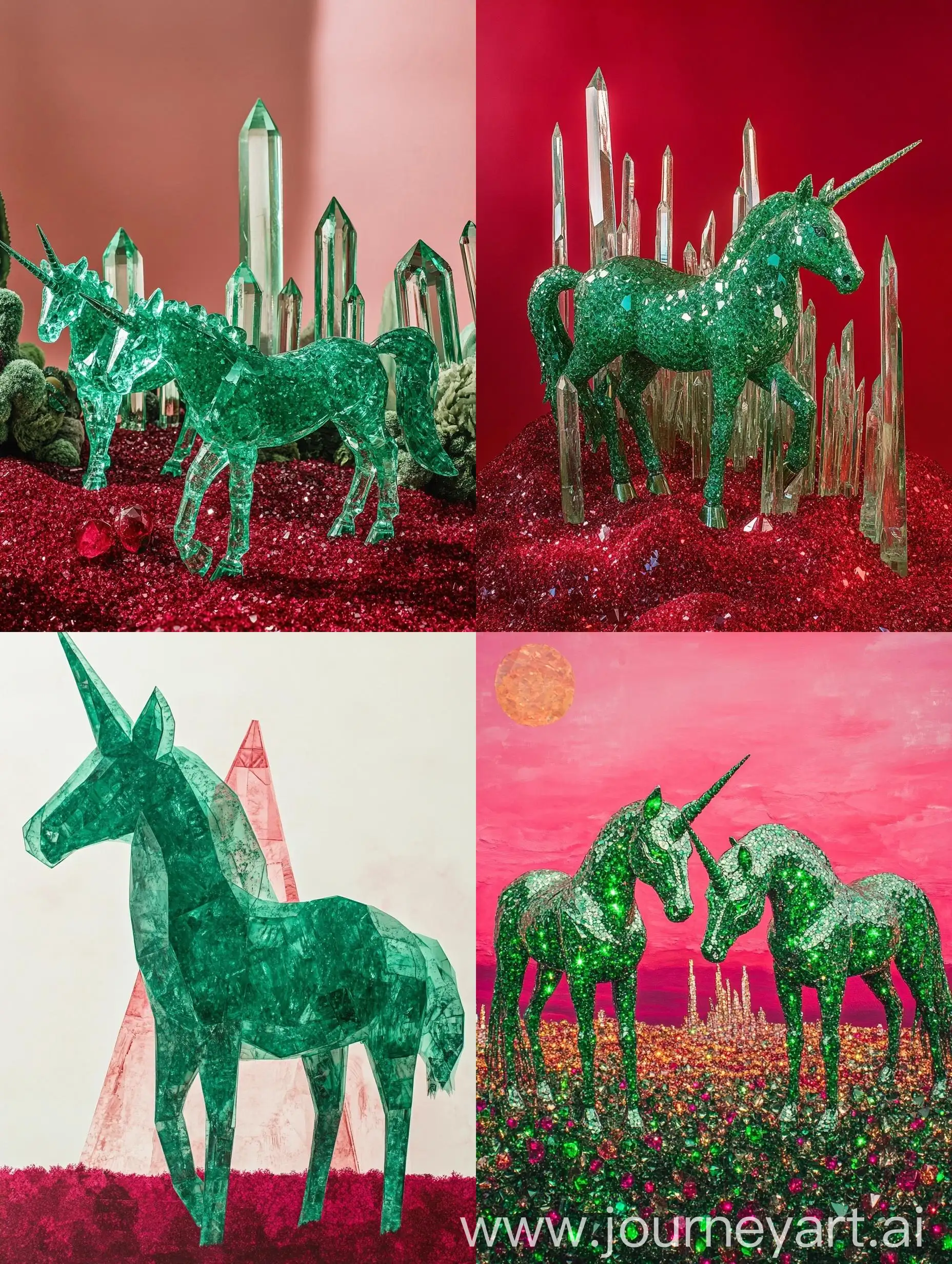 Three-Emerald-Crystal-Unicorns-Grazing-on-Ruby-Lawn