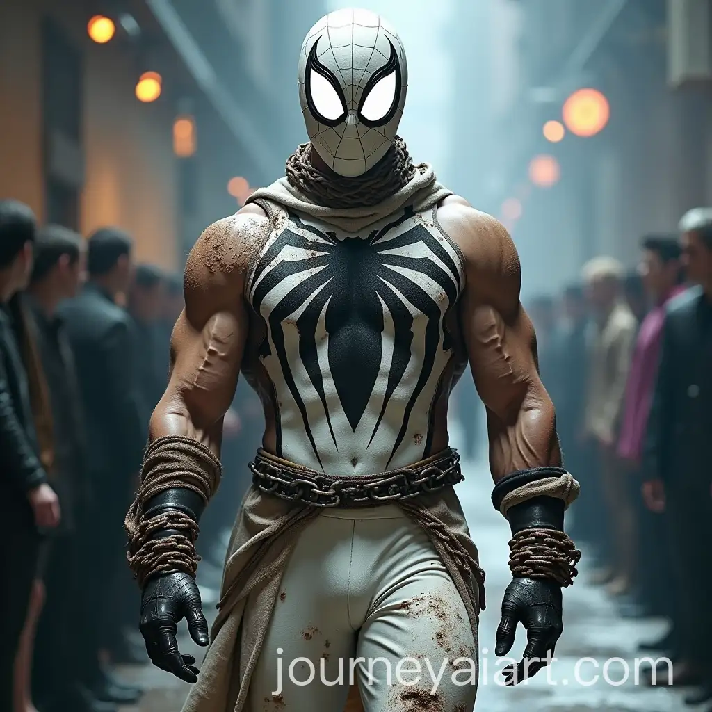 SpiderAI-Image-Prompt-ExpansionMan-Reimagined-as-a-Powerful-Warrior-on-a-Futuristic-Fashion-Runway