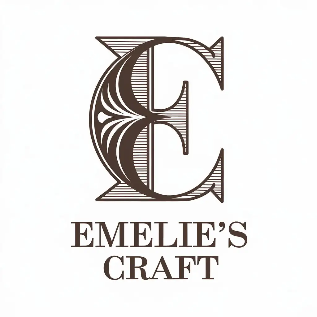 LOGO Design for Emelies Craft Elegant E and c Typography for Events Industry