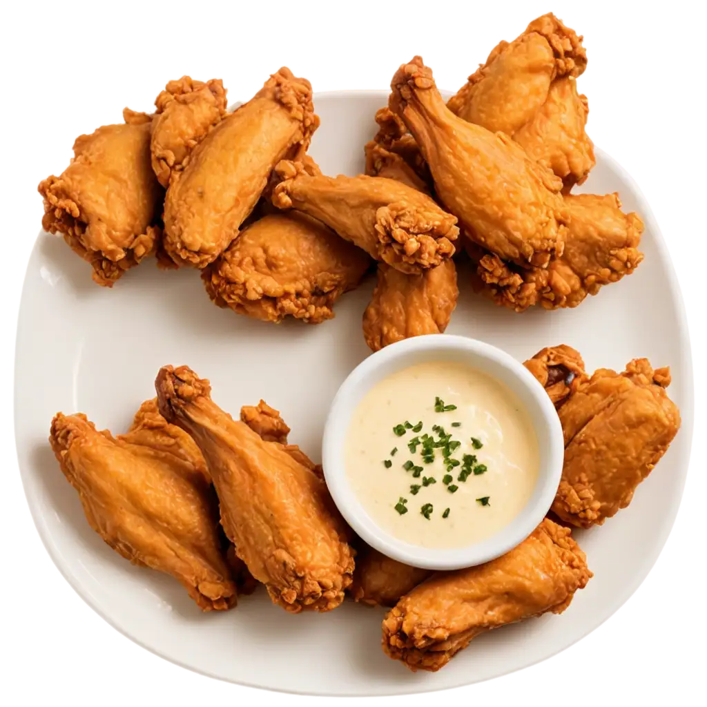 Delicious-Crispy-Fried-Chicken-Wings-with-Cheese-Sauce-PNG-Image