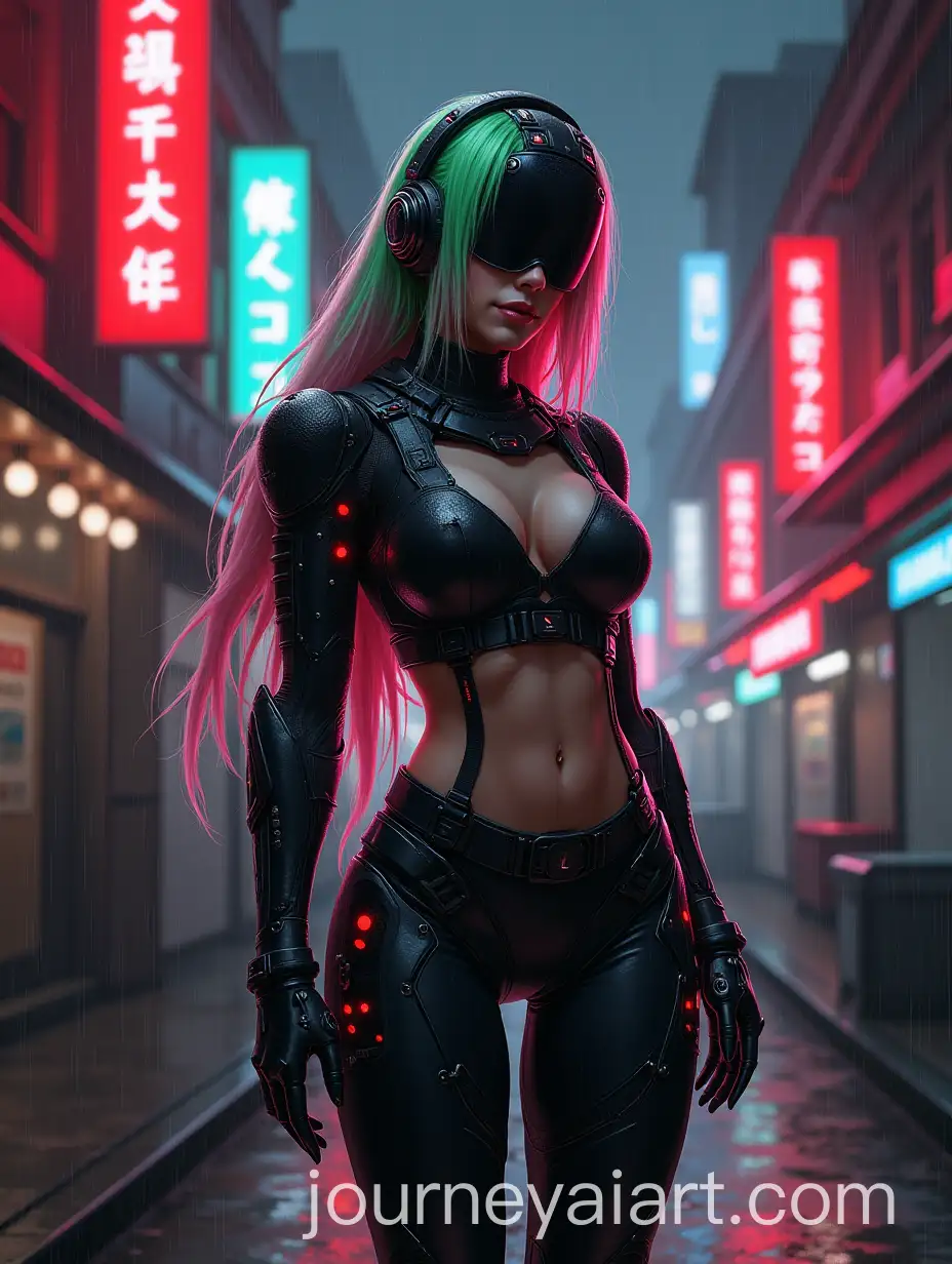 Cyberpunk-Female-Character-in-NeonLit-Futuristic-City