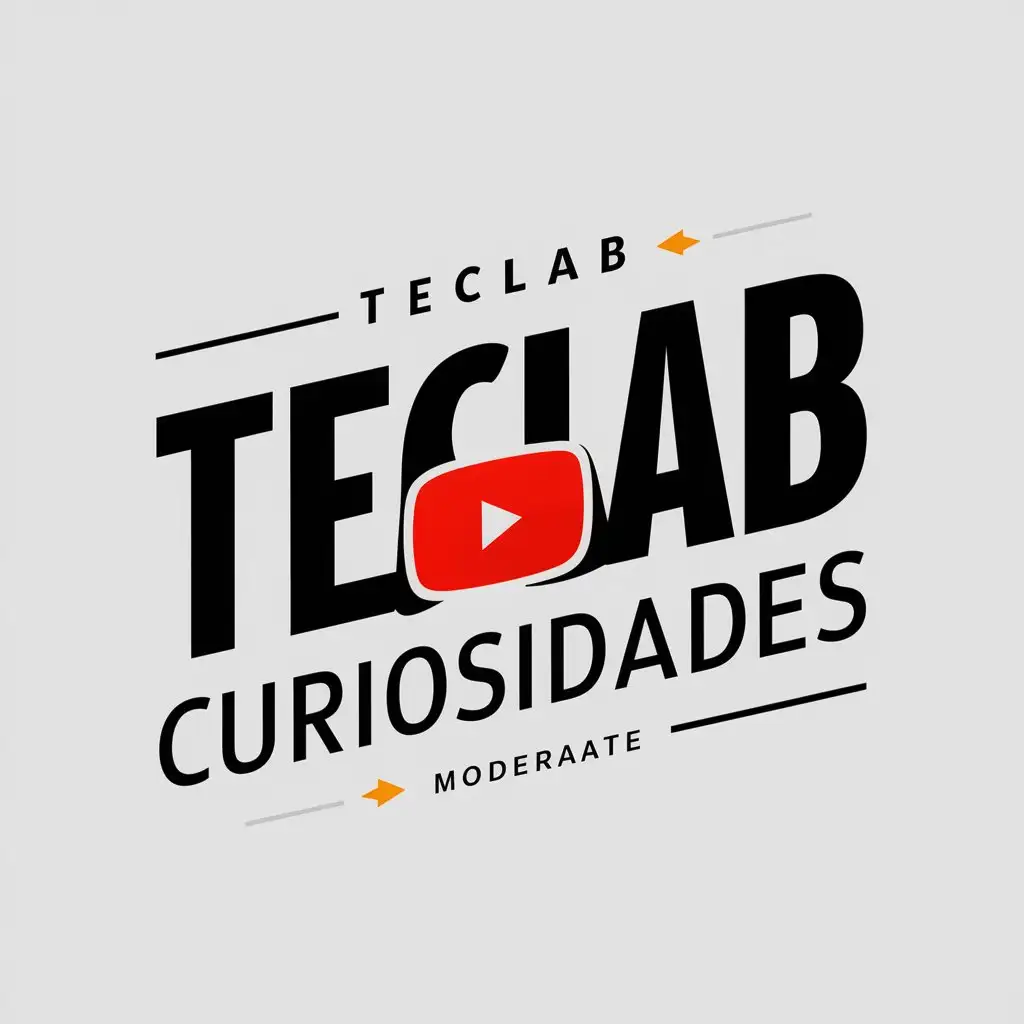 LOGO Design for TecLab Curiosidades Educational YouTube Channel with Clear Background