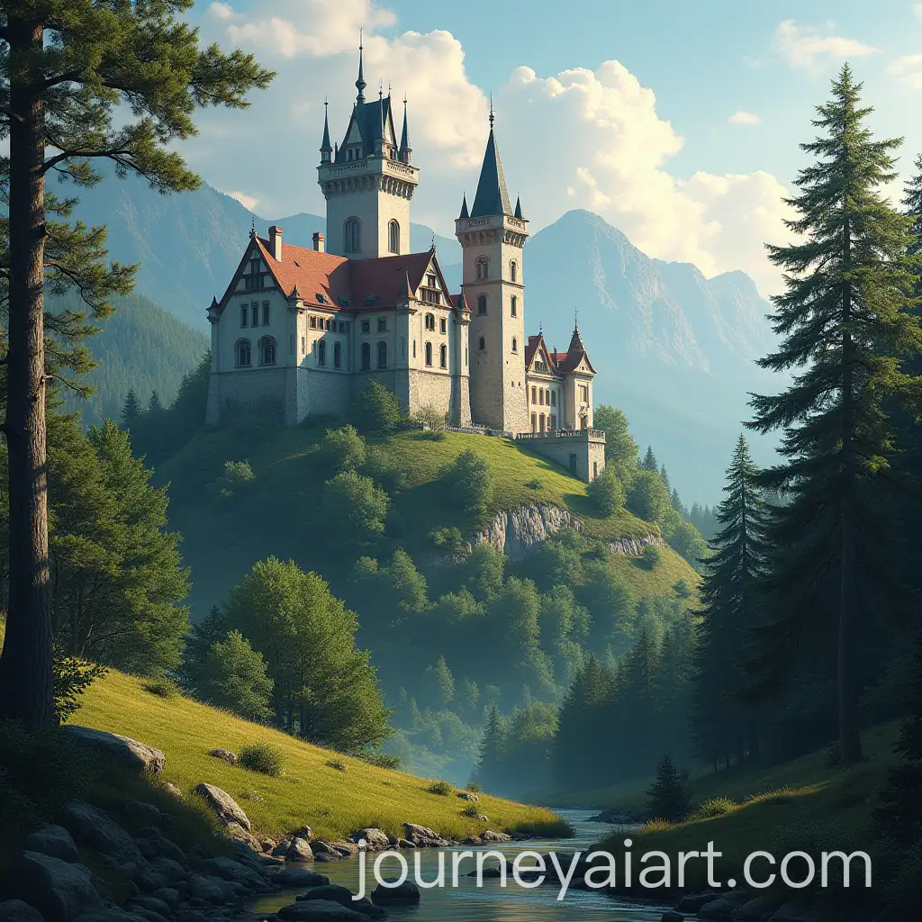 Majestic-Castle-on-a-Hill-in-a-Dense-Forest