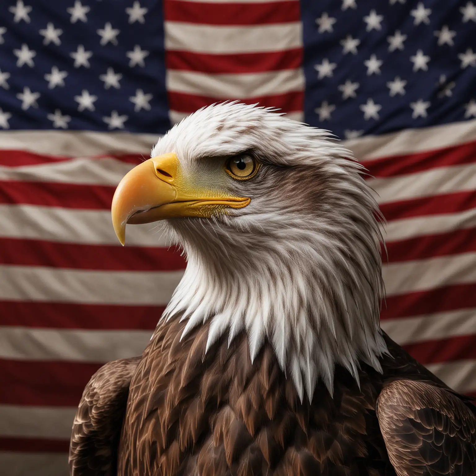 American Eagle with American Flag Background