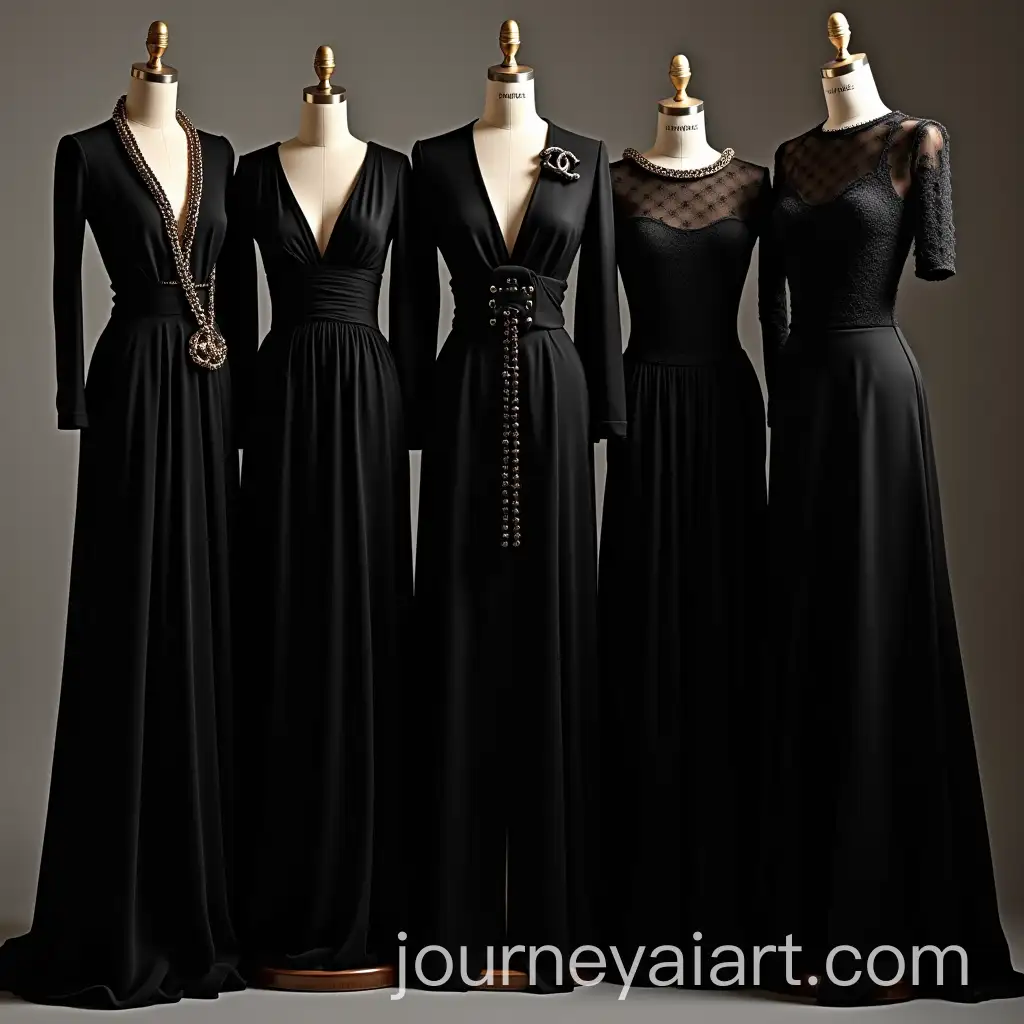 Elegant-Collection-of-Black-Chanel-Style-Evening-Dresses