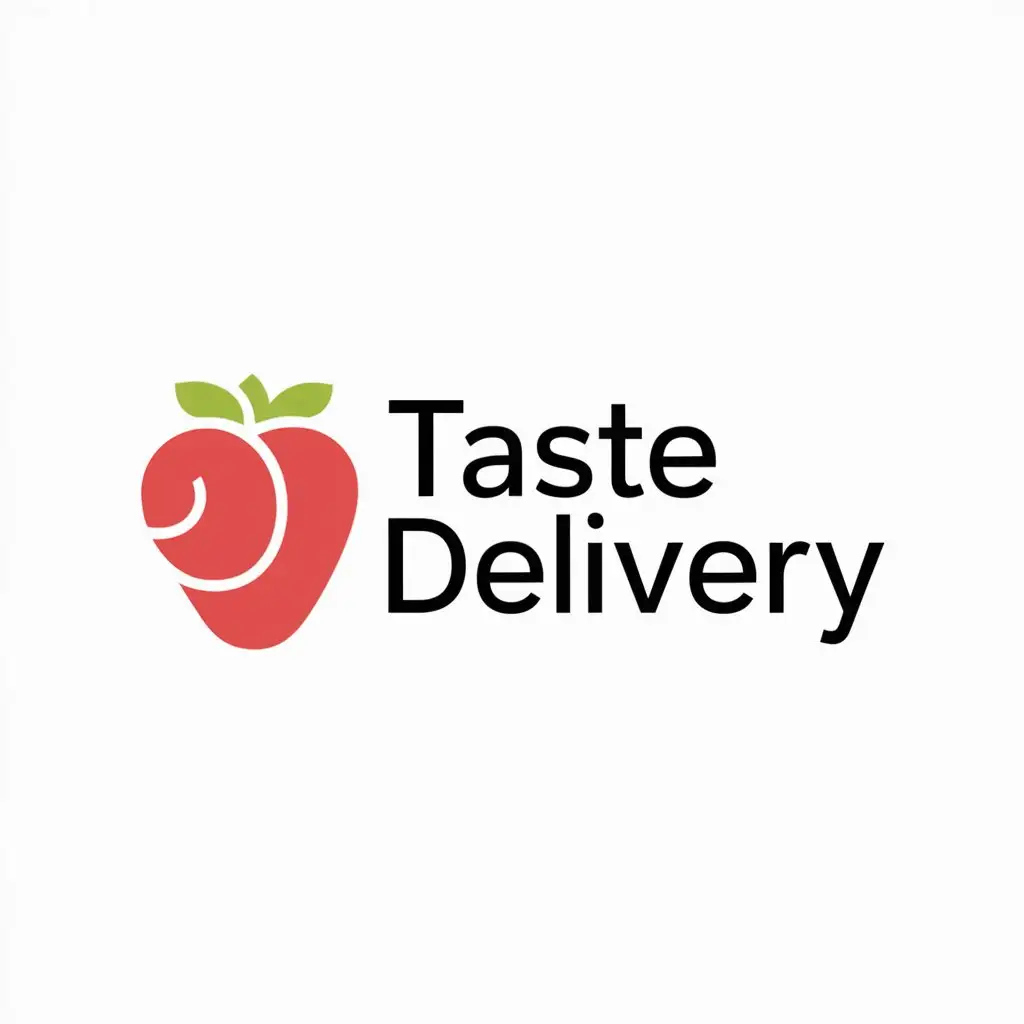 a logo design,with the text "taste delivery", main symbol:strawberry,Moderate,be used in Retail industry,clear background