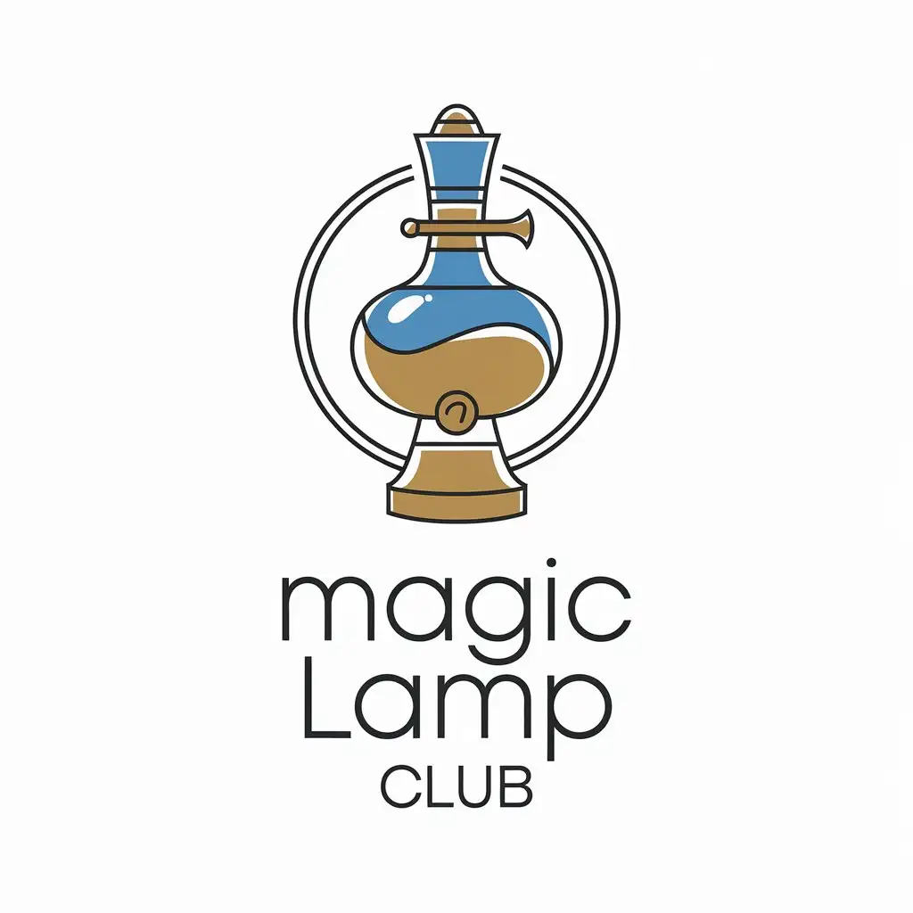 a vector logo design,with the text "Magic Lamp Club", main symbol:Please design a logo. The main shape is the shape of the lamp in Aladdin's magic lamp. The auxiliary shape adopts the English word 'Magic Lamp'. The main shape and the auxiliary shape are redesigned by recombination.,Minimalistic,be used in Others industry,clear background