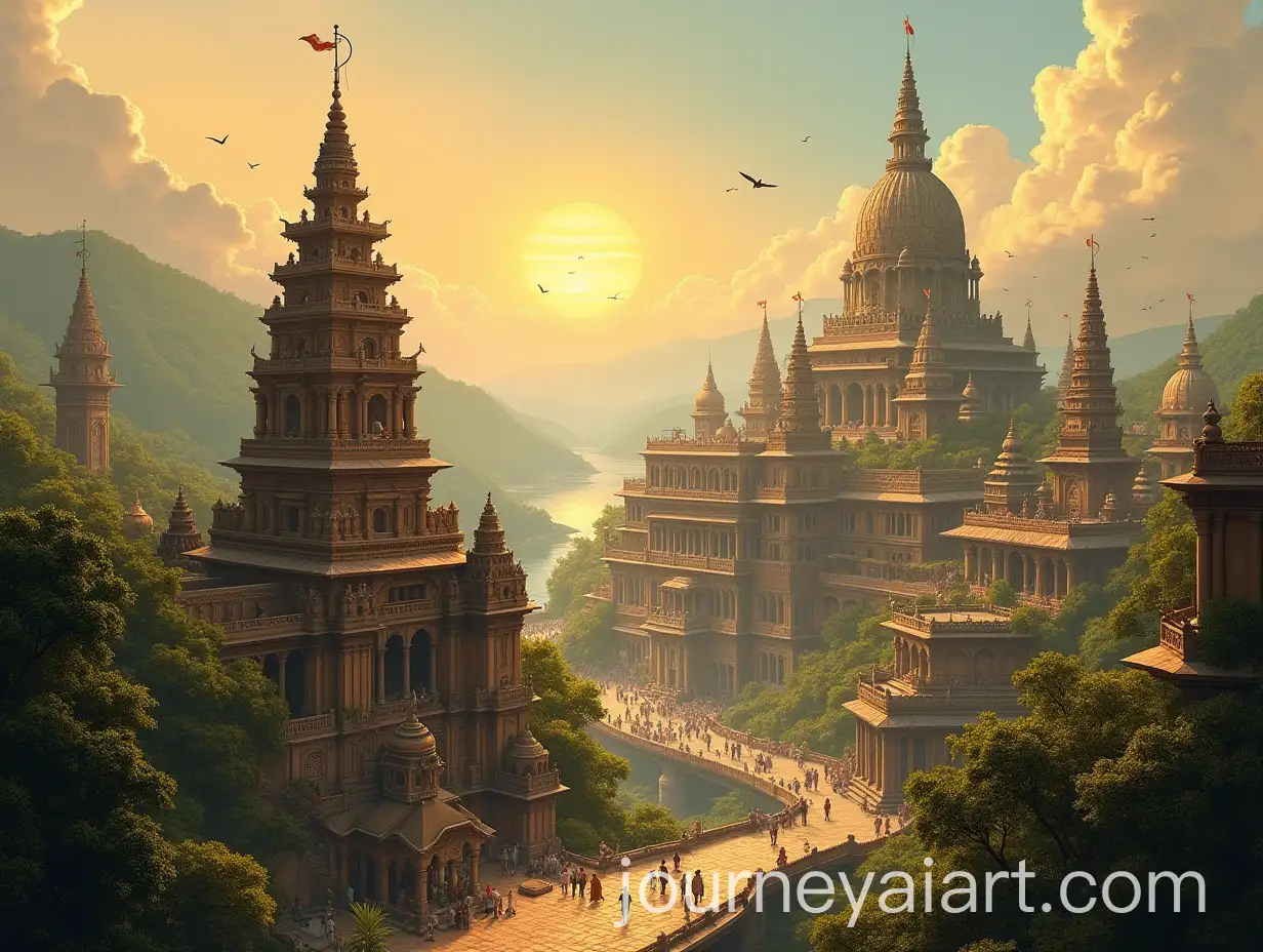 Hastinapur-Majestic-Ancient-Indian-City-by-the-Ganges-River-at-Sunset