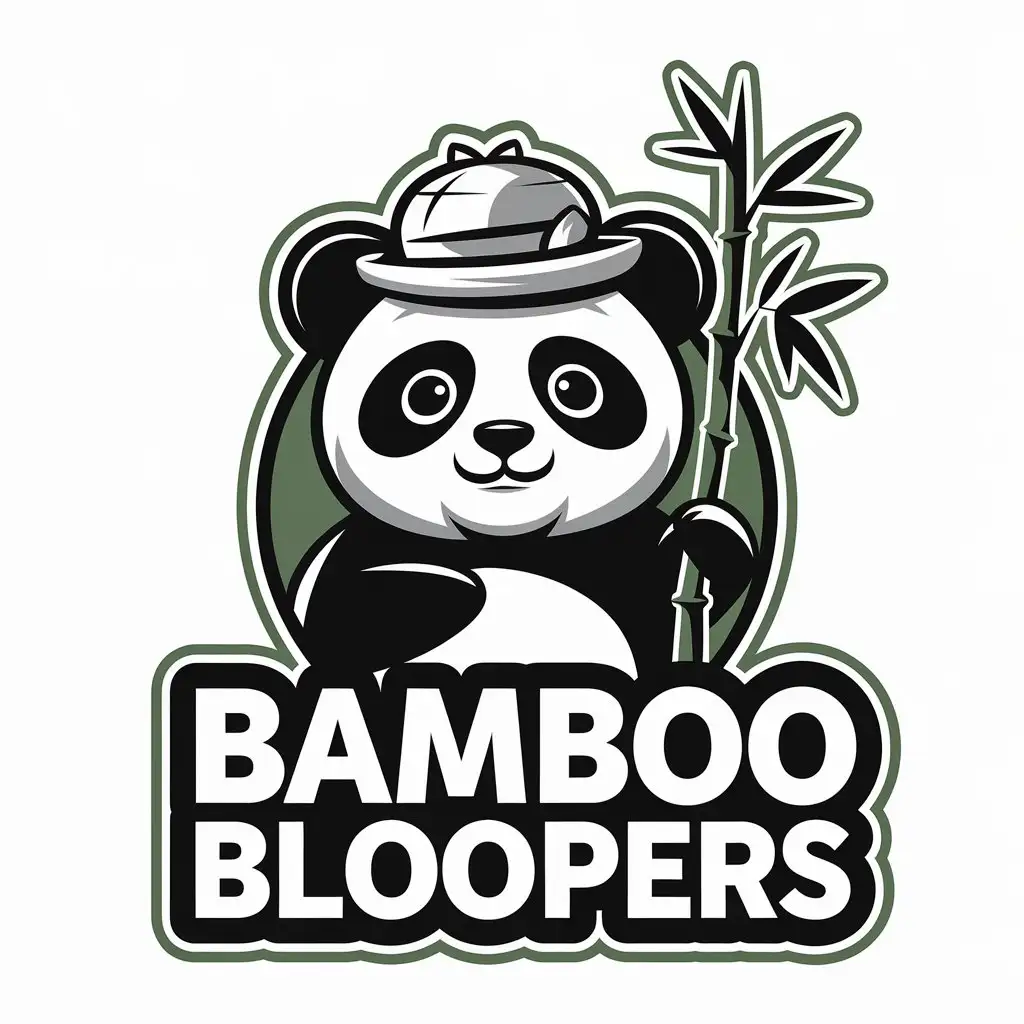 LOGO-Design-For-Bamboo-Bloopers-Playful-Panda-Theme-in-Vector-Art