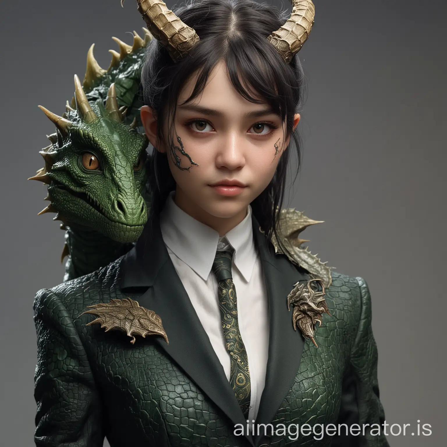 DragonHeaded-Woman-in-Elegant-Suit-with-Lizardlike-Features