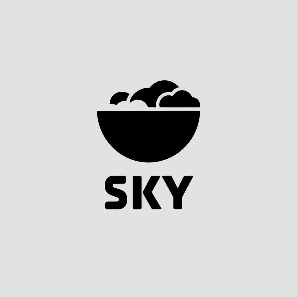 a vector logo design,with the text "sky", main symbol:bowl,Minimalistic,be used in Restaurant industry,clear background