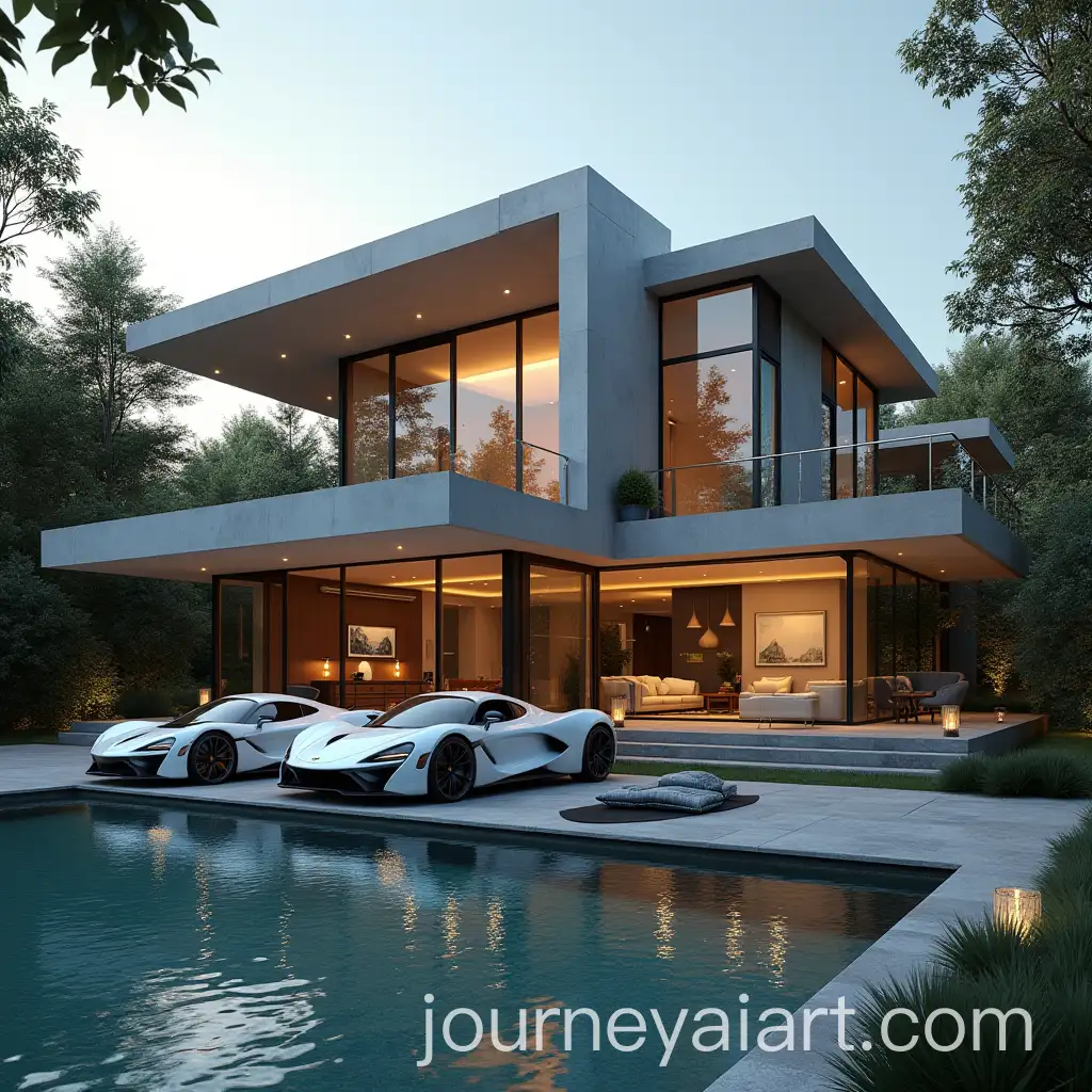 Luxurious-Mansion-Surrounded-by-Cars-Technology-and-Wealth