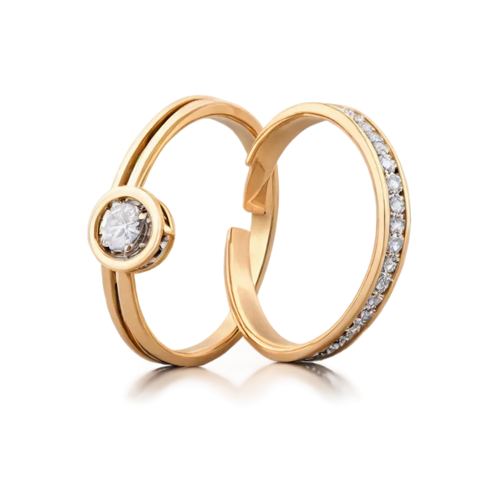 Golden-Swivel-Rings-with-Diamonds-HighQuality-PNG-Image-for-Luxury-Design