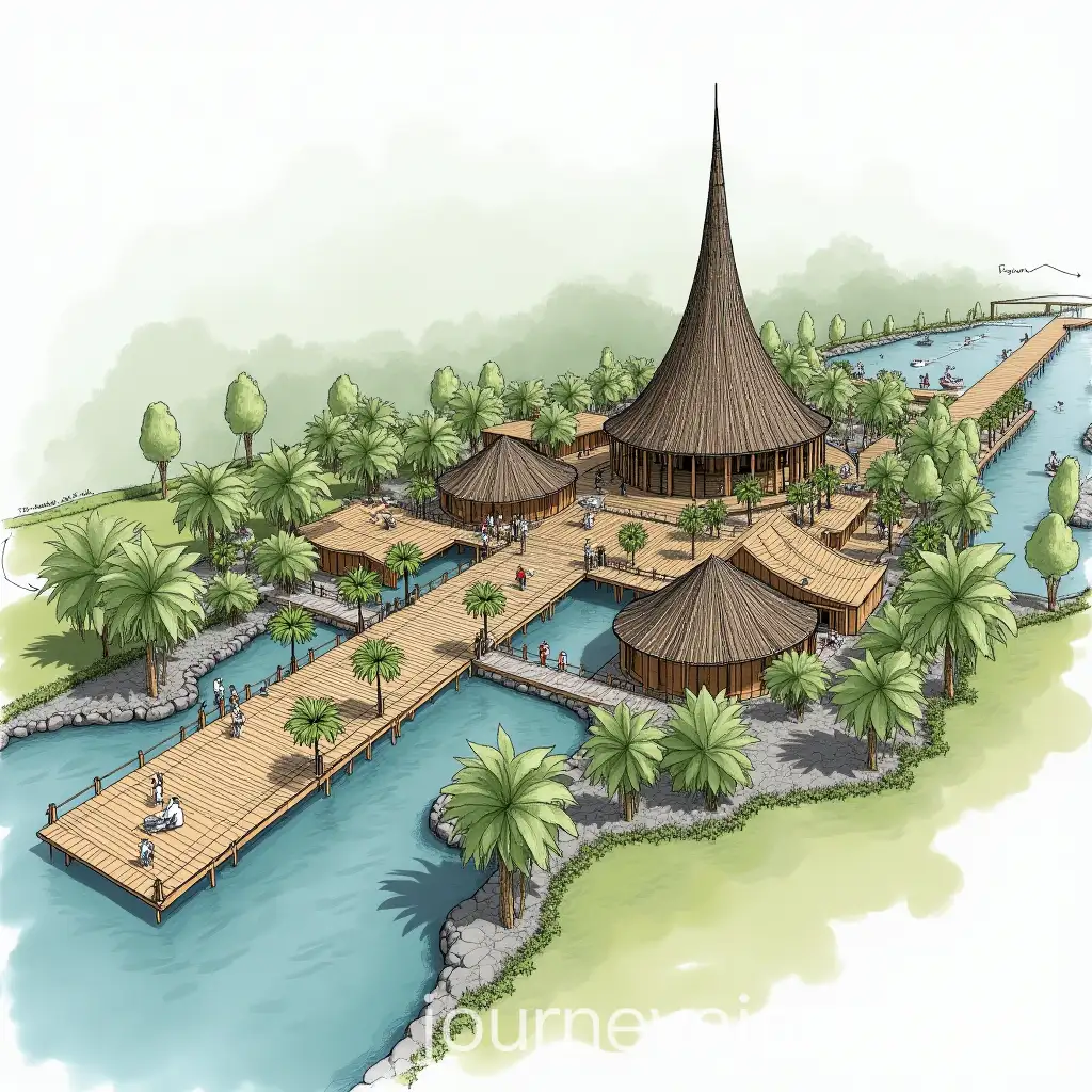 Spiritual-Riverwalk-Architectural-Concept-in-Kutai-with-Floating-Prayer-Pavilion-and-Cultural-Museum