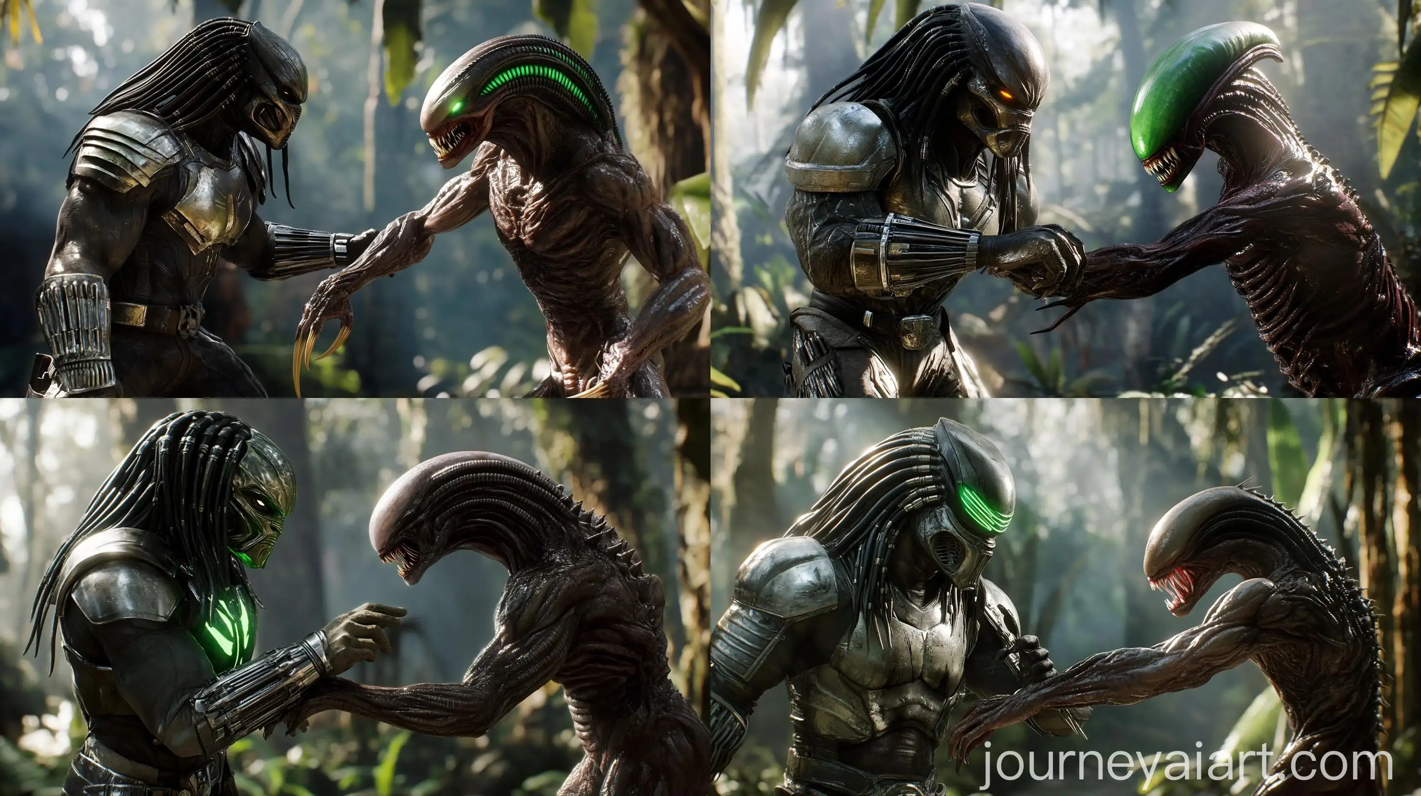 Intense-Predator-vs-Xenomorph-Standoff-in-Misty-Jungle