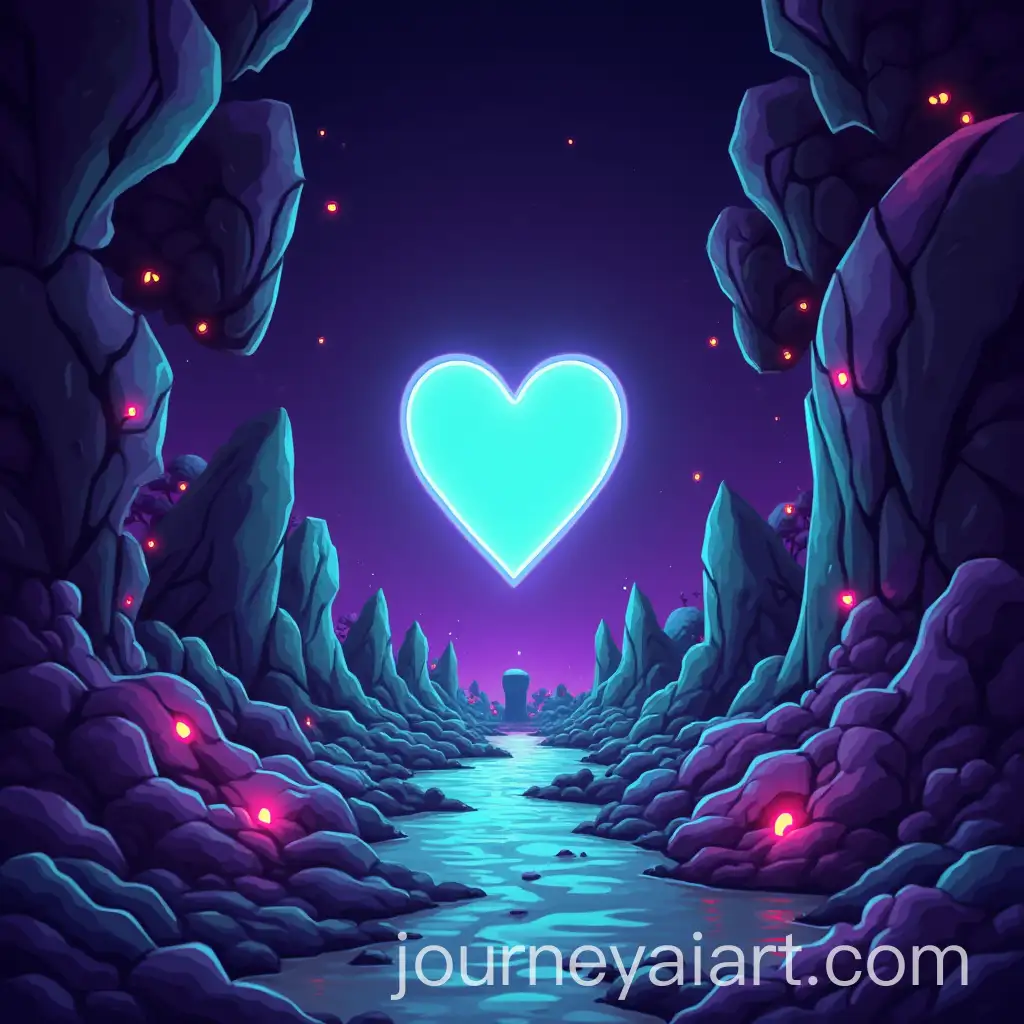 Neon-Geometry-Dash-Decorations-in-Green-and-Purple-Colors