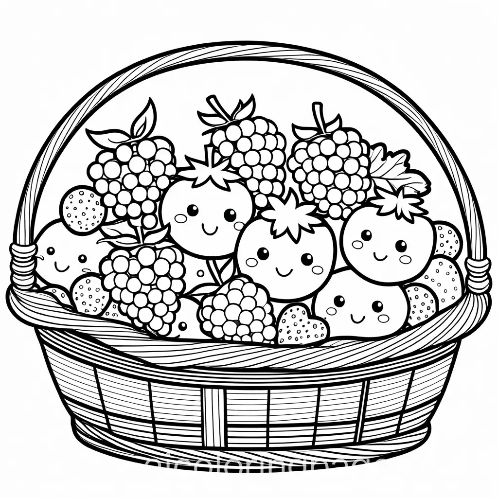 Basket-of-Mixed-Berries-Coloring-Page-with-Faces