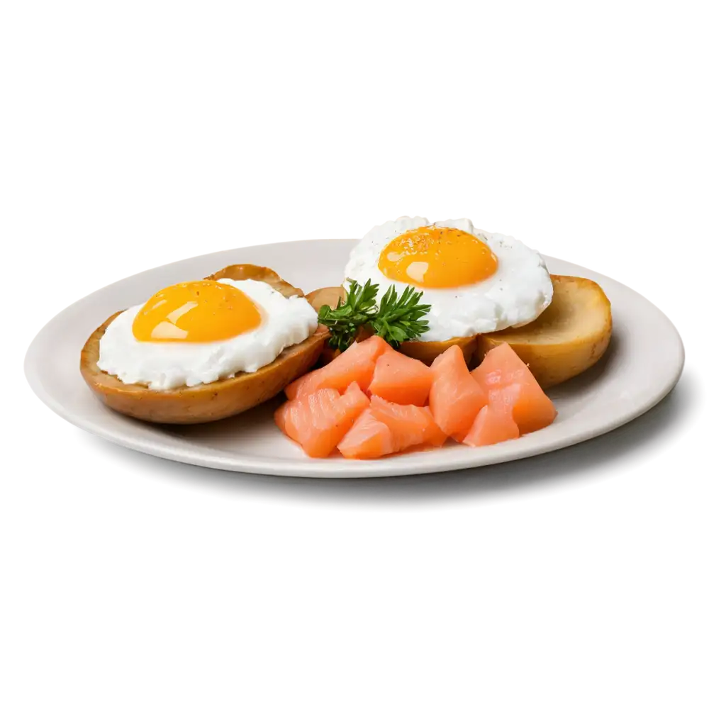 Delicious-Plate-of-Poached-Eggs-Satost-and-Salted-Salmon-HighQuality-PNG-Image-for-Culinary-Content