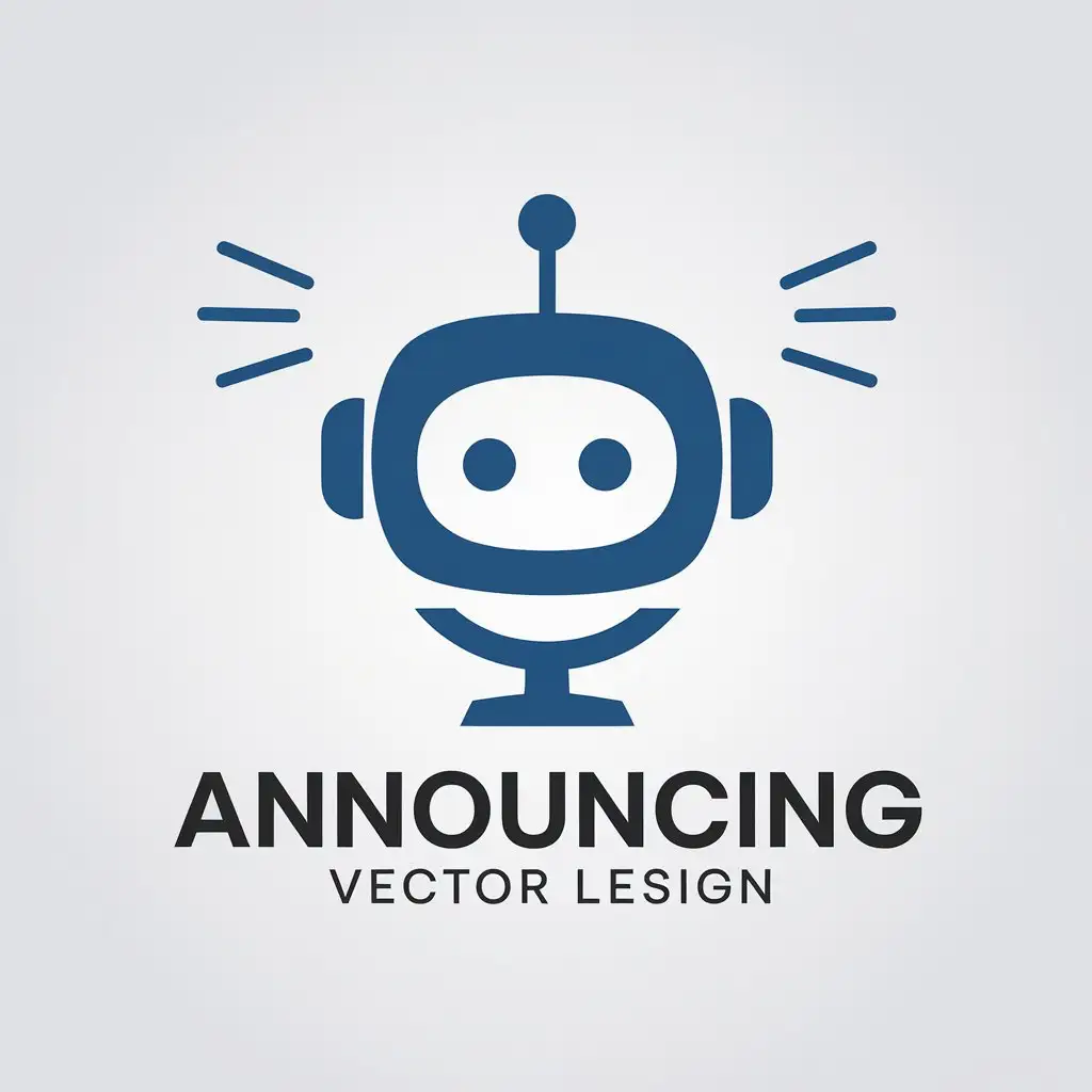 LOGO-Design-for-Announcing-Minimalistic-Blue-Robot-Head-Microphone-Symbol-in-Education-Industry