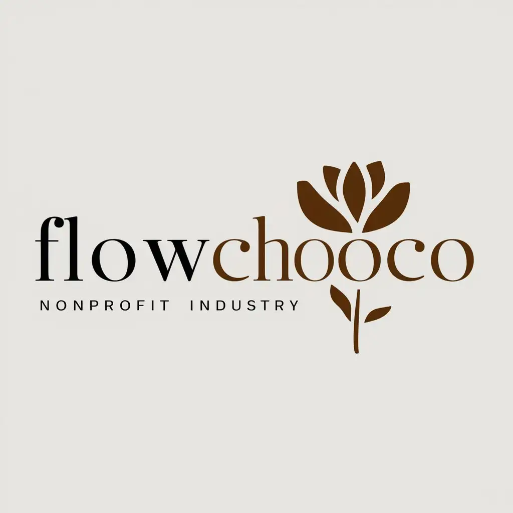 LOGO Design for Flowchoco Chocolate Flower with Minimalistic Style for Nonprofit Industry