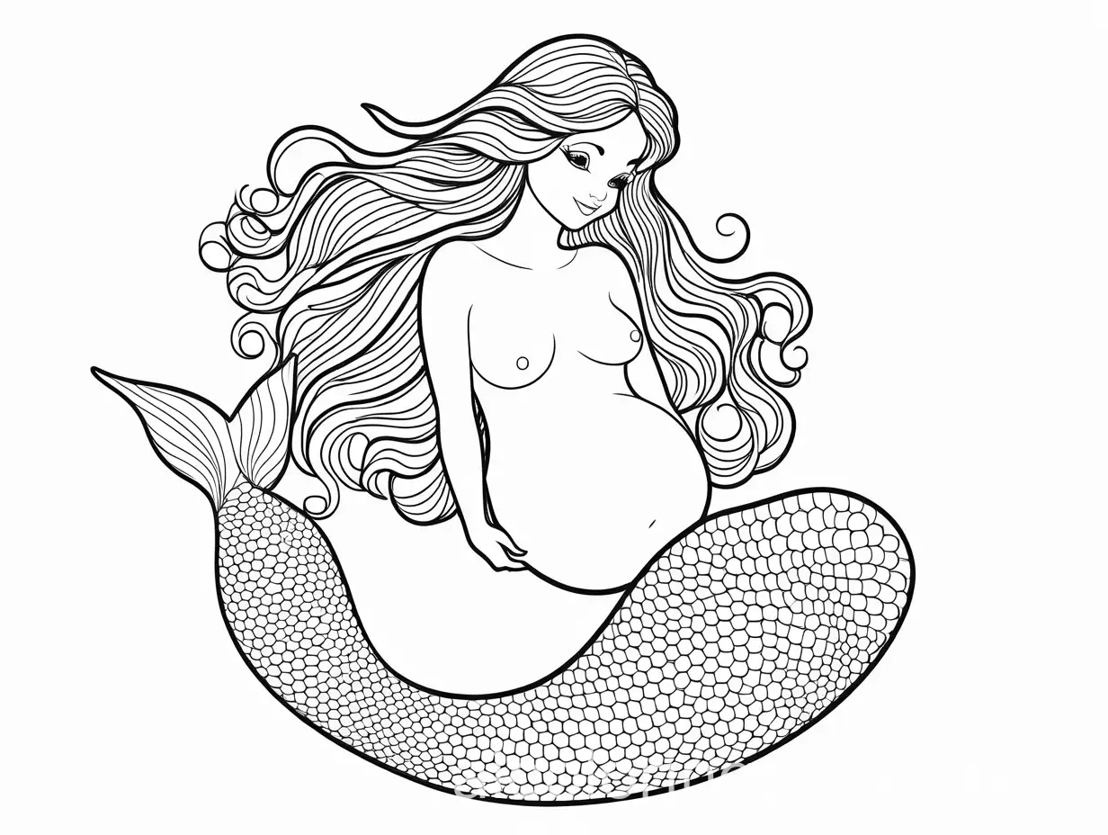 Pregnant-Mermaid-Coloring-Page-for-Kids