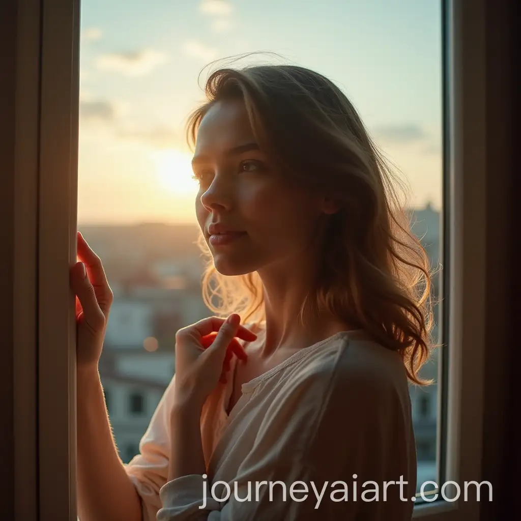 Young-Woman-Opening-Window-in-Serene-Morning-Light