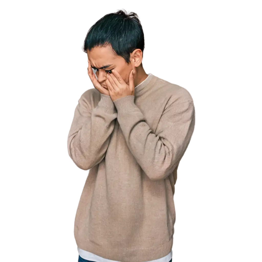 Sad-Person-Leaning-on-Wall-with-Head-in-Hands-PNG-Image-Usage-Analysis-PNG-Image-Representing-Depression