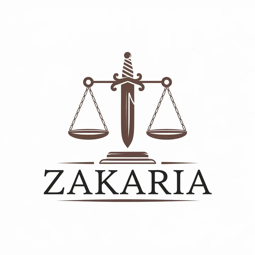 LOGO Design for Zakaria Sword in Balance for Legal Industry with Moderate Style