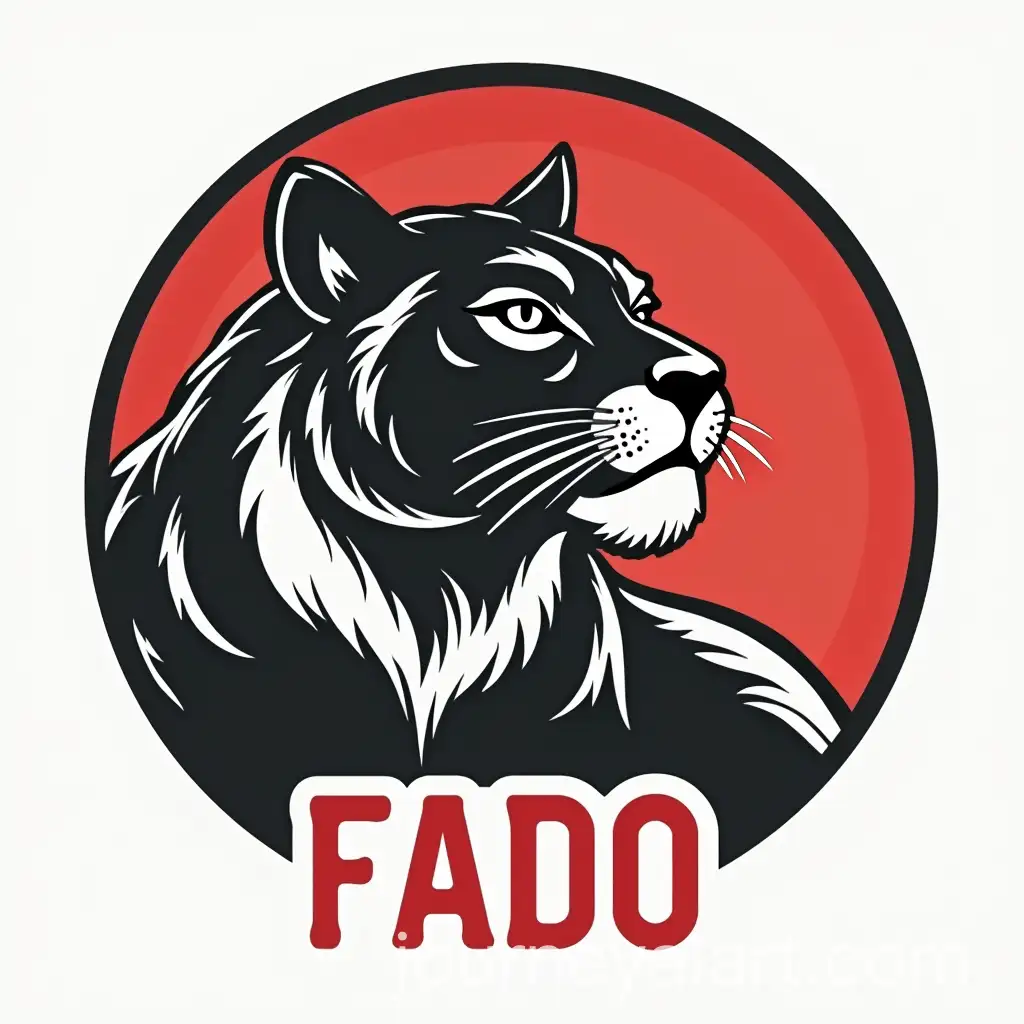 FADO-Food-Preparation-Logotype-with-Totemic-Panther-Design-in-Black-White-and-Red