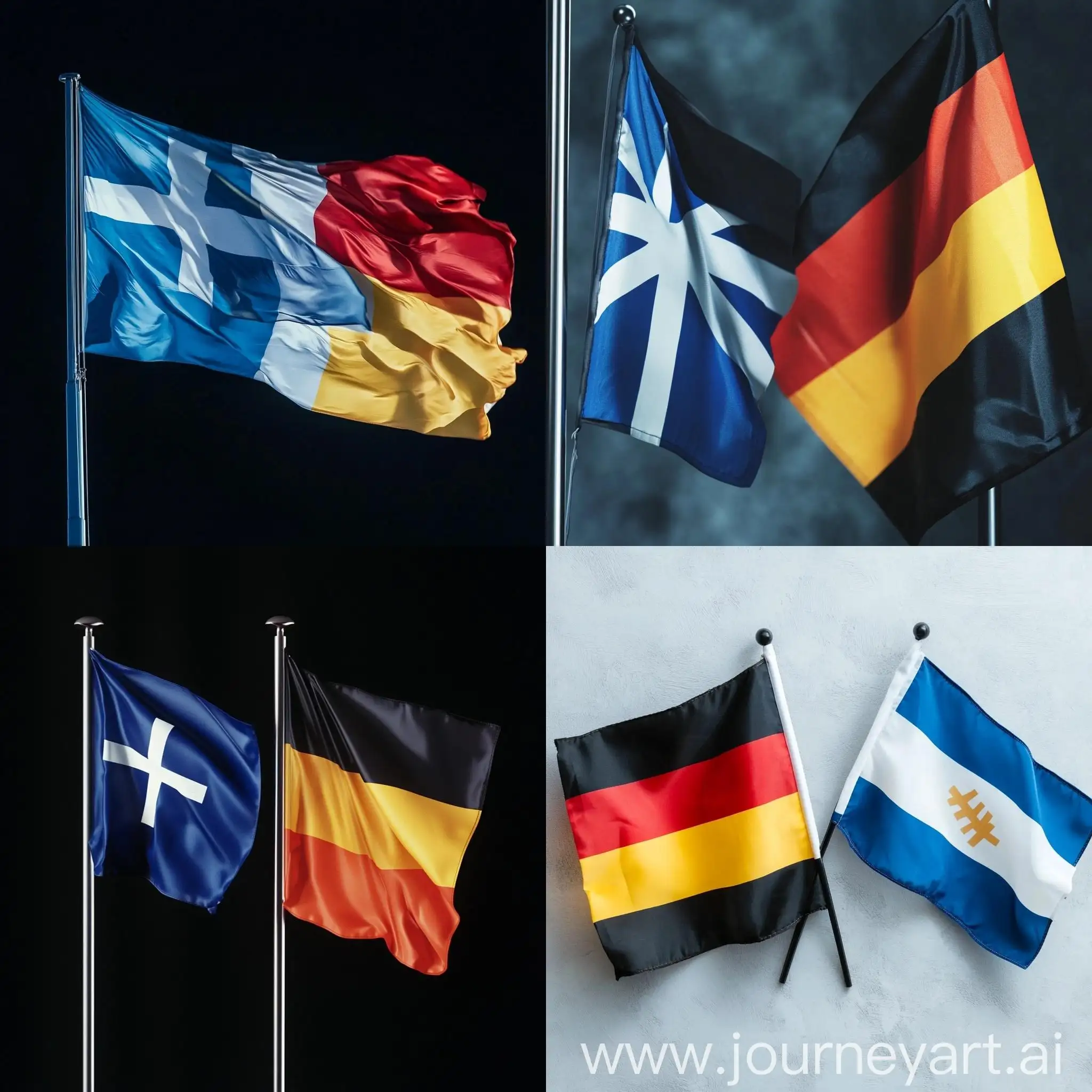 Crossed-Germany-and-Finland-Flags-in-Vivid-Color