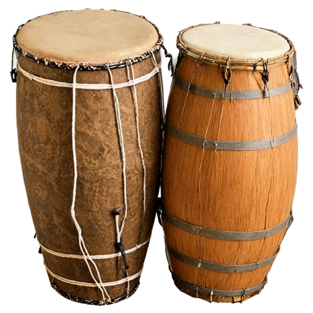 Three african drums packed together