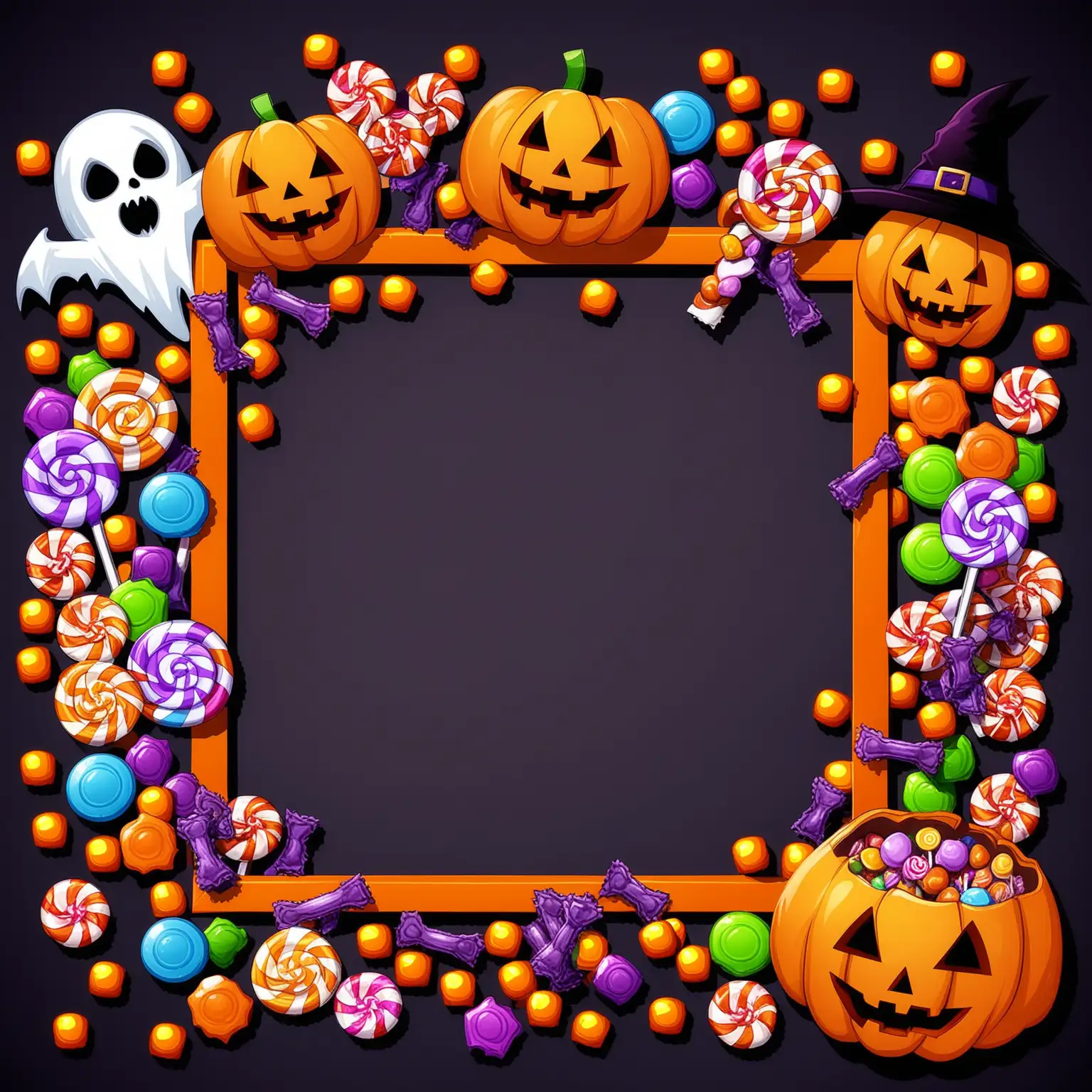 Colorful Halloween Clip Art Featuring Candy and Festive Elements